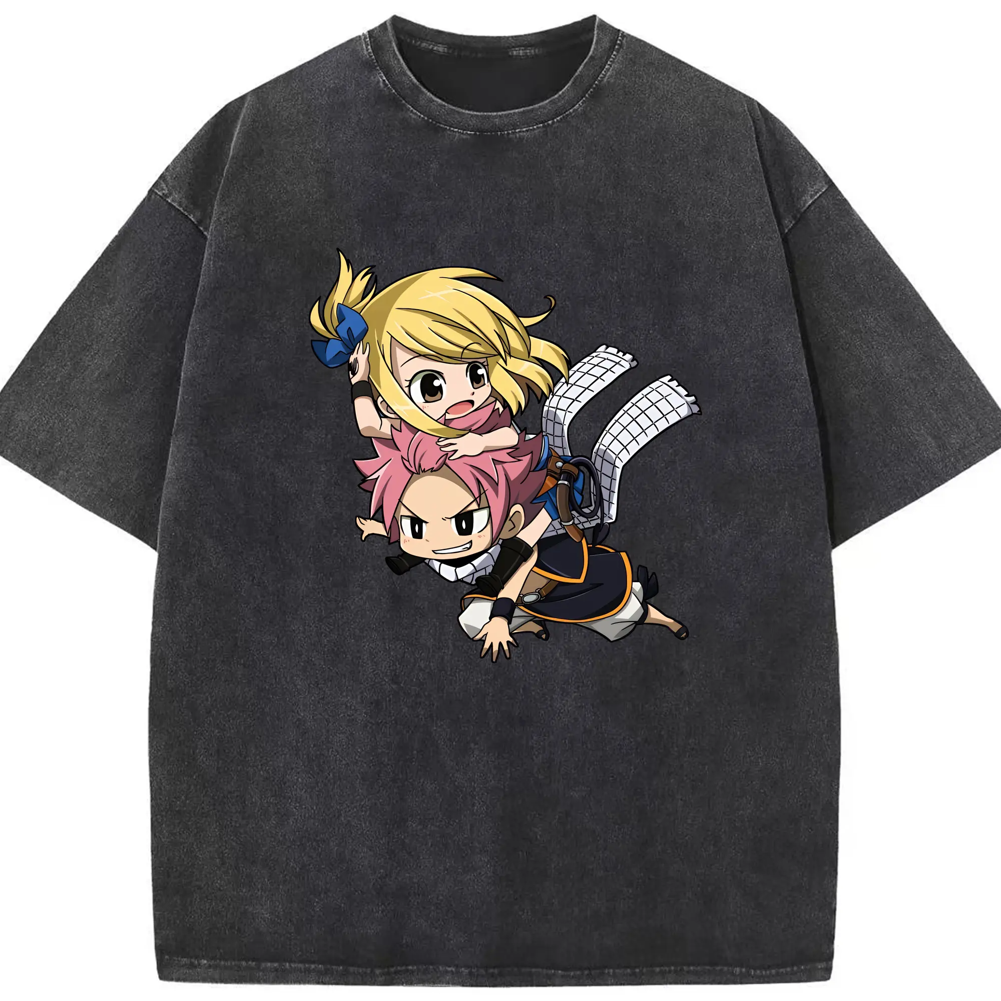 フェアリーテイル グッズ ルーシィ・ハートフィリア - 綿100％ ヴィンテージ風 半袖Tシャツ ・ フロントプリント ・ 柔らか肌触り ・ 通気性 快適 ・ スポーツ カジュアル 外出用