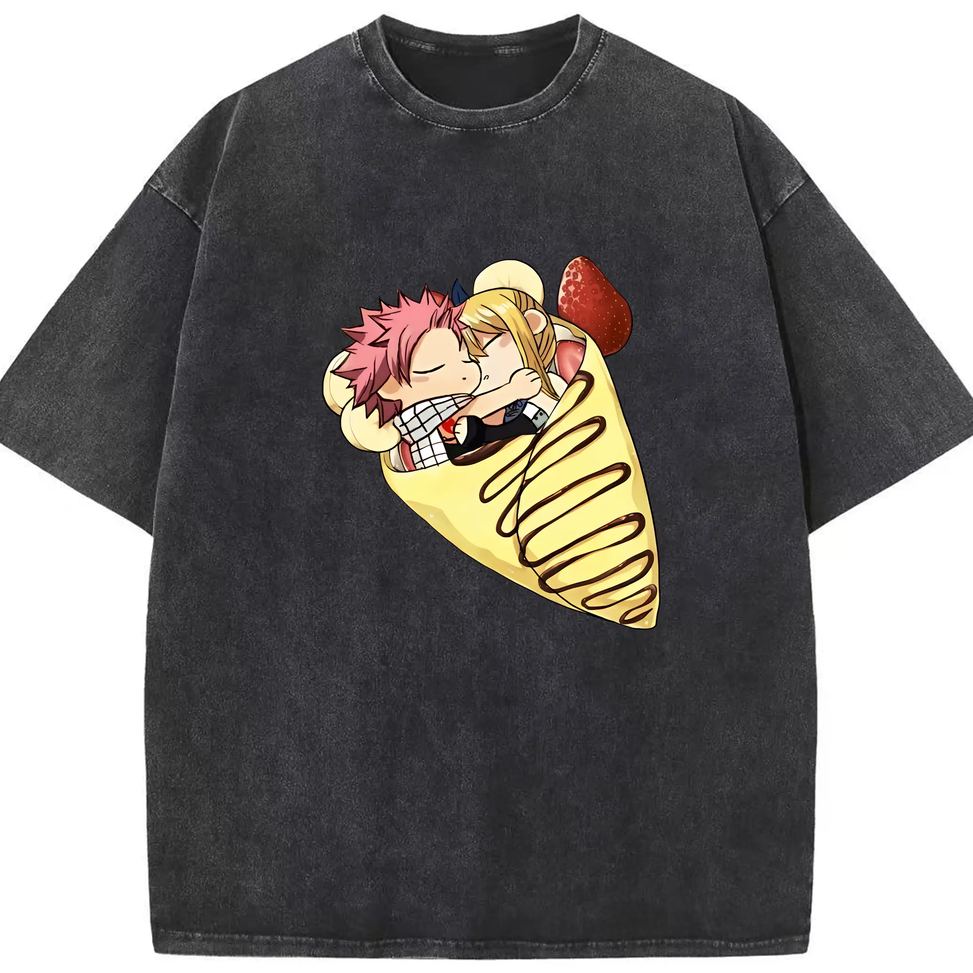 フェアリーテイル グッズ ルーシィ・ハートフィリア - 綿100％ ヴィンテージ風 半袖Tシャツ ・ フロントプリント ・ 柔らか肌触り ・ 通気性 快適 ・ スポーツ カジュアル 外出用