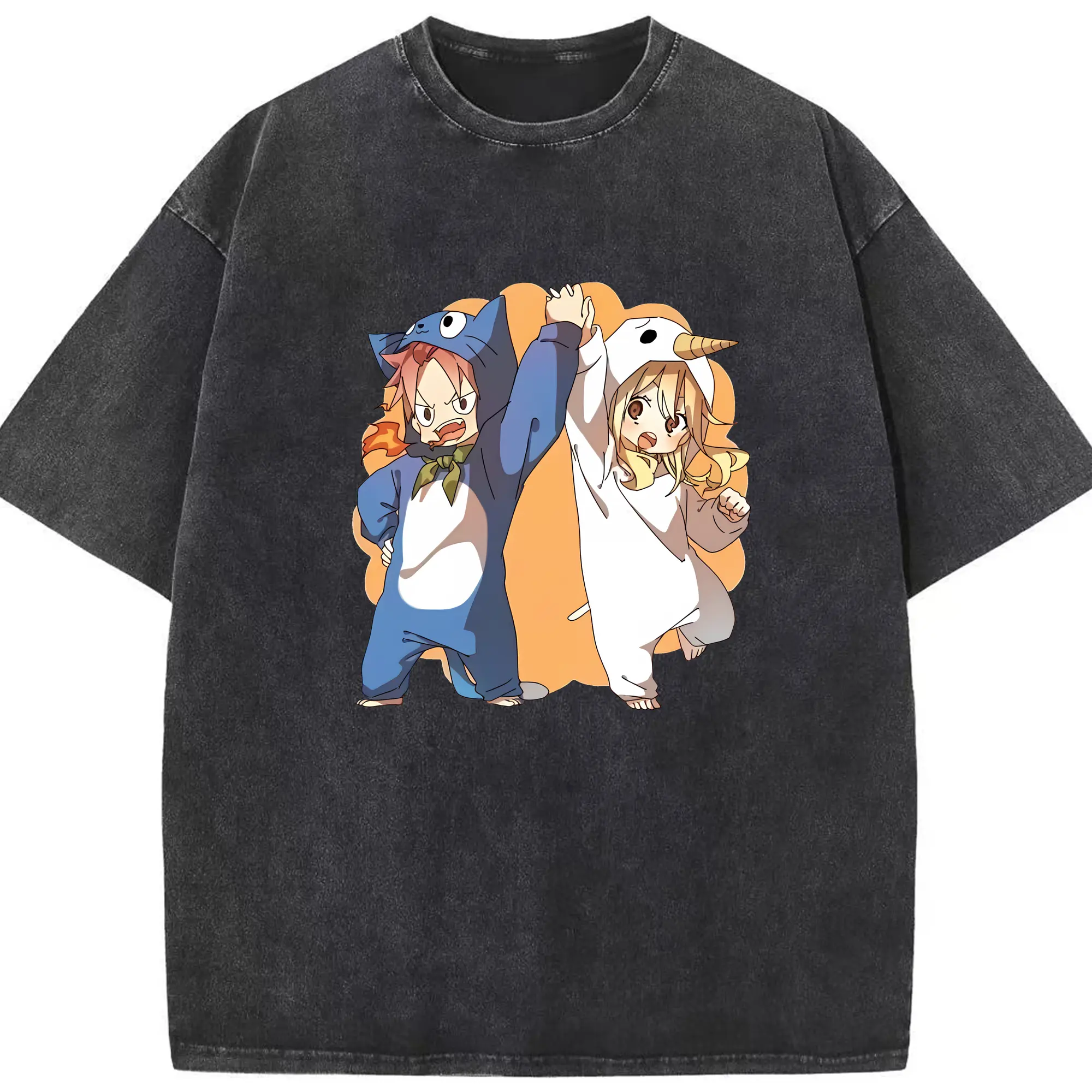 フェアリーテイル グッズ ルーシィ・ハートフィリア - 綿100％ ヴィンテージ風 半袖Tシャツ ・ フロントプリント ・ 柔らか肌触り ・ 通気性 快適 ・ スポーツ カジュアル 外出用