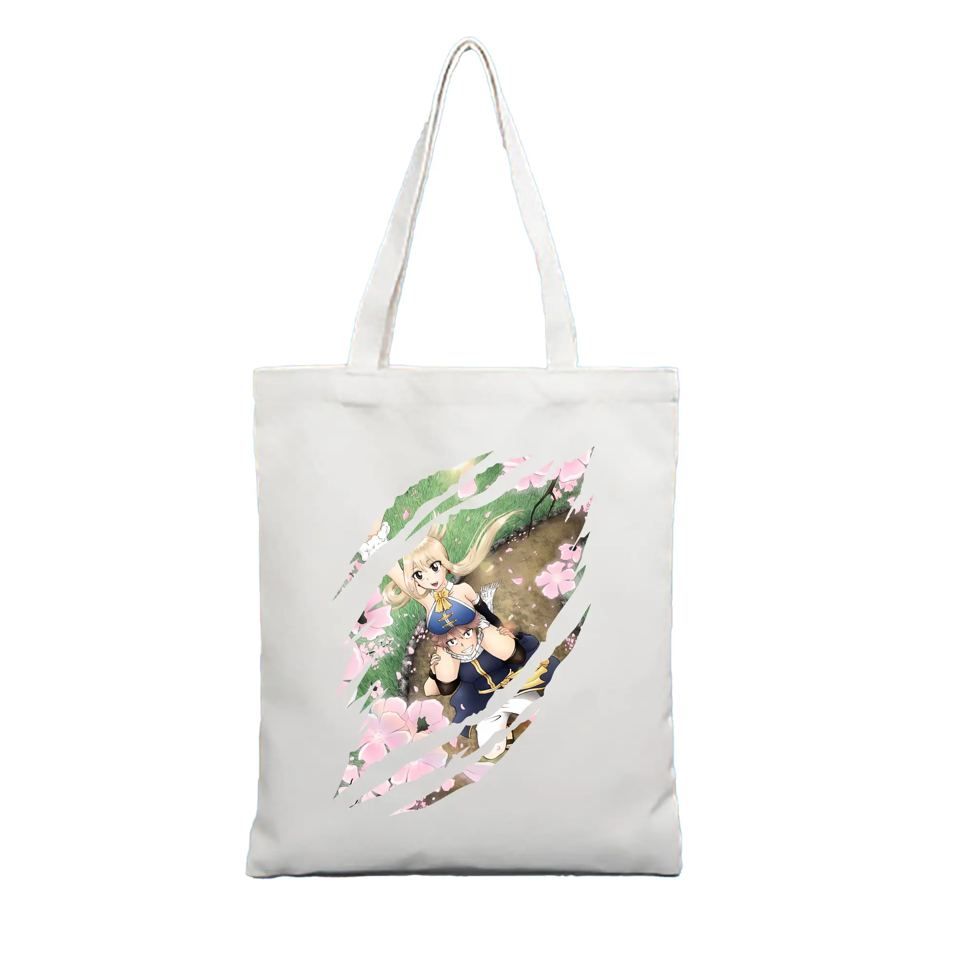 フェアリーテイル グッズ ルーシィ・ハートフィリア - 縦型キャンバス手提げバッグ（トートバッグ） ・ キャンバス素材 ・ ショッピング用 ・ 軽量 丈夫 お手入れ簡単