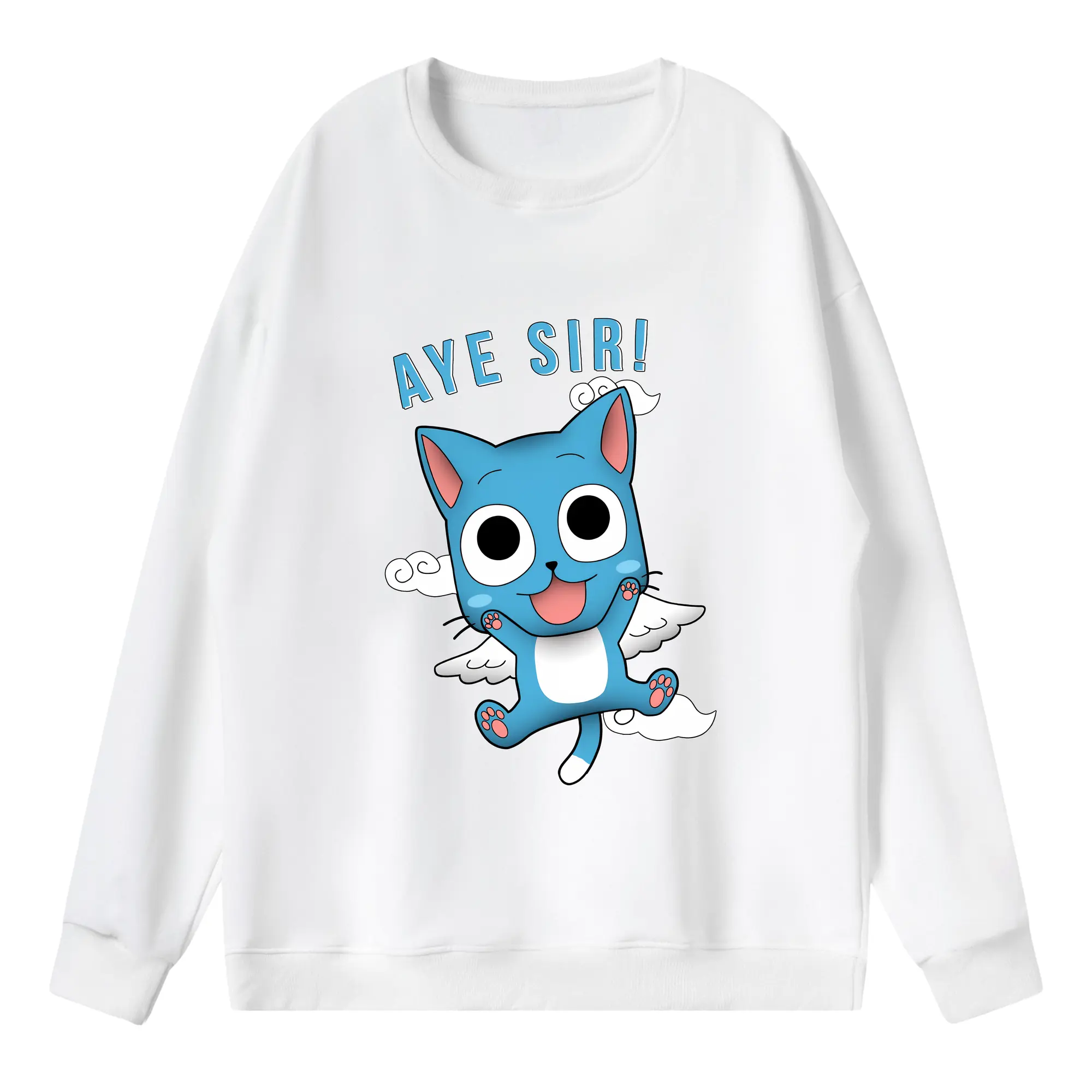 フェアリーテイル グッズ ハッピー - 薄手 クルーネック スウェット 裏毛260g · ポリエステル 春秋向け カジュアル 男女兼用 · トレーナー デイリー スポーツ 散歩に最適