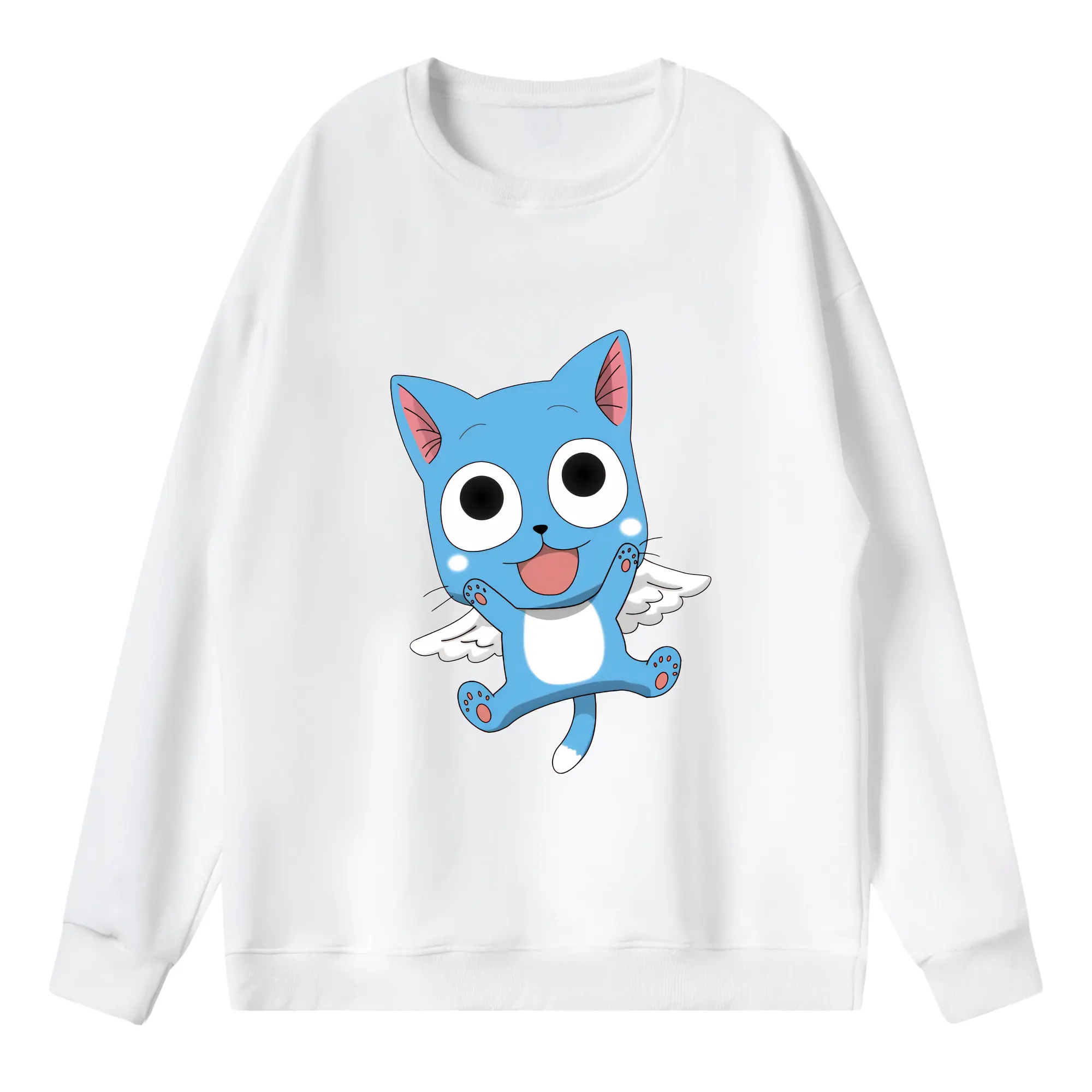 フェアリーテイル グッズ ハッピー - 薄手 クルーネック スウェット 裏毛260g · ポリエステル 春秋向け カジュアル 男女兼用 · トレーナー デイリー スポーツ 散歩に最適