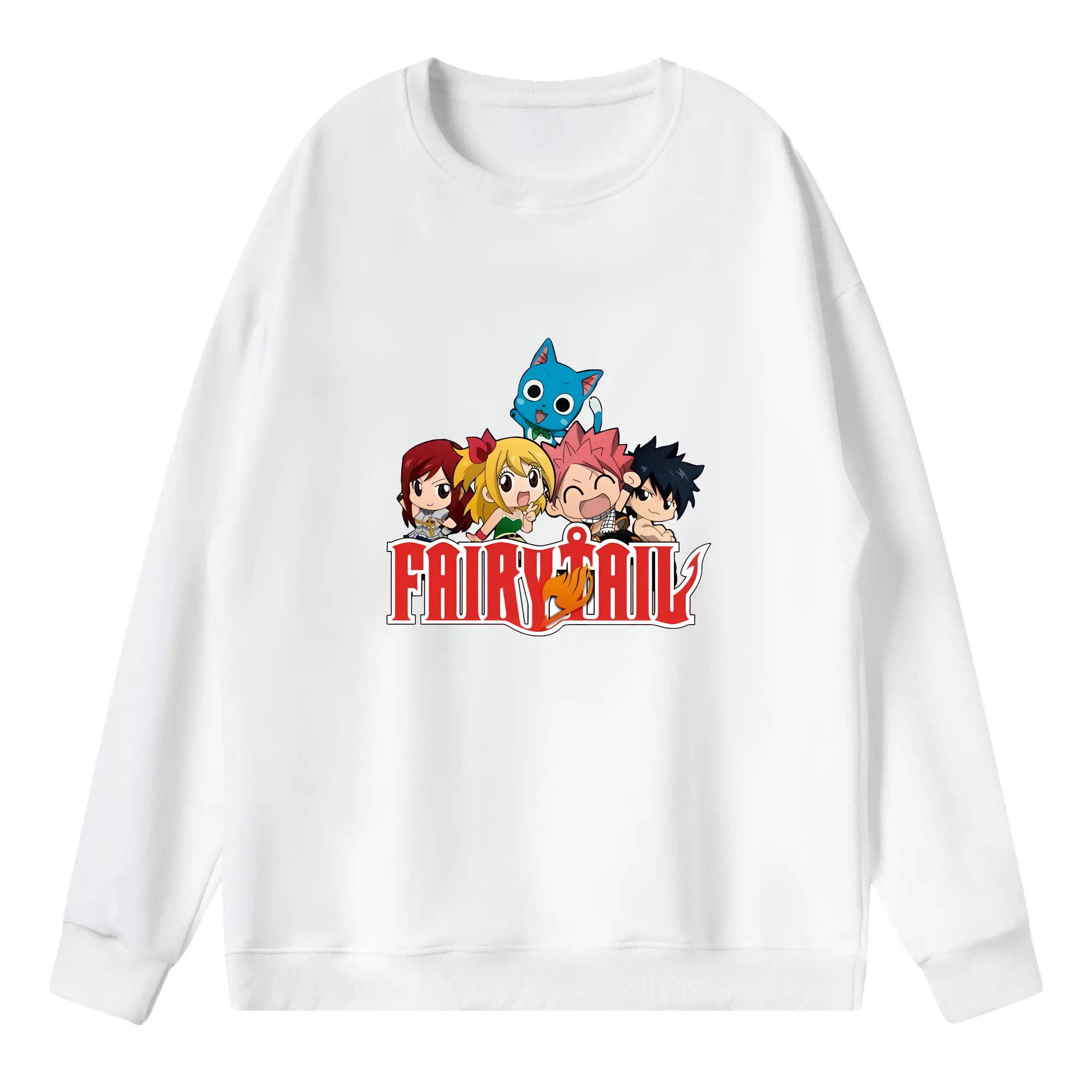 フェアリーテイル グッズ ハッピー - 薄手 クルーネック スウェット 裏毛260g · ポリエステル 春秋向け カジュアル 男女兼用 · トレーナー デイリー スポーツ 散歩に最適