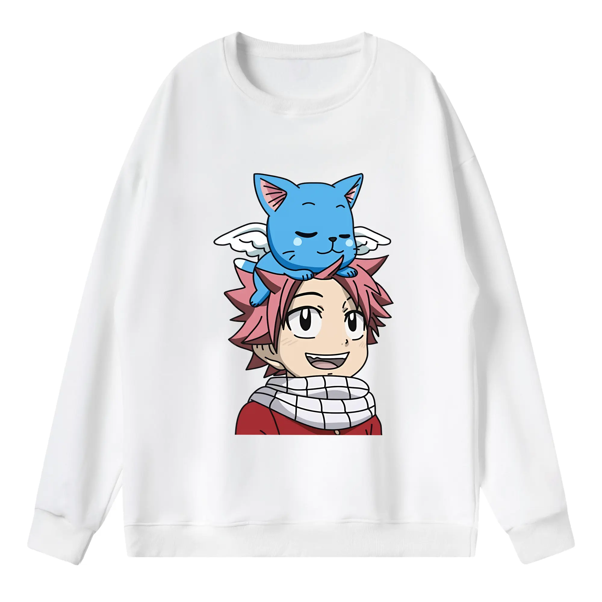 フェアリーテイル グッズ ハッピー - 薄手 クルーネック スウェット 裏毛260g · ポリエステル 春秋向け カジュアル 男女兼用 · トレーナー デイリー スポーツ 散歩に最適