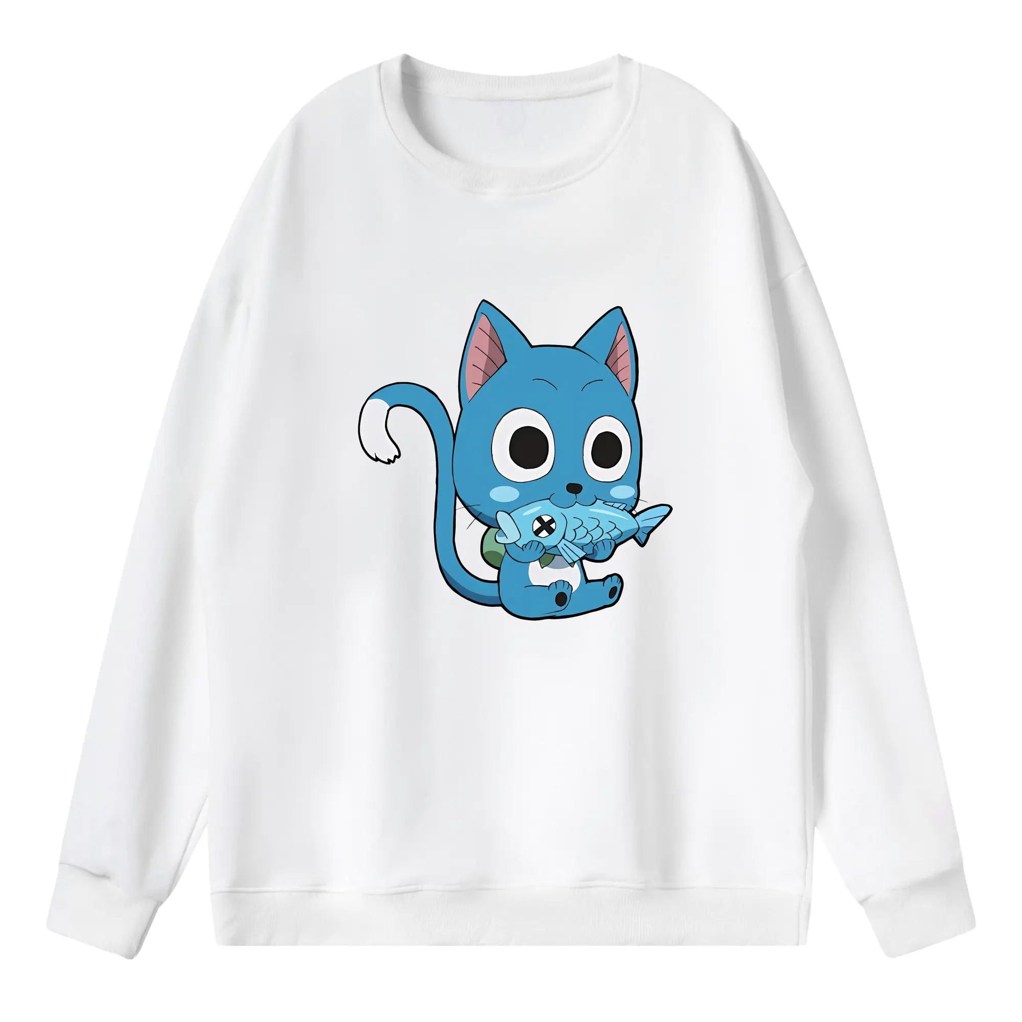 フェアリーテイル グッズ ハッピー - 薄手 クルーネック スウェット 裏毛260g · ポリエステル 春秋向け カジュアル 男女兼用 · トレーナー デイリー スポーツ 散歩に最適