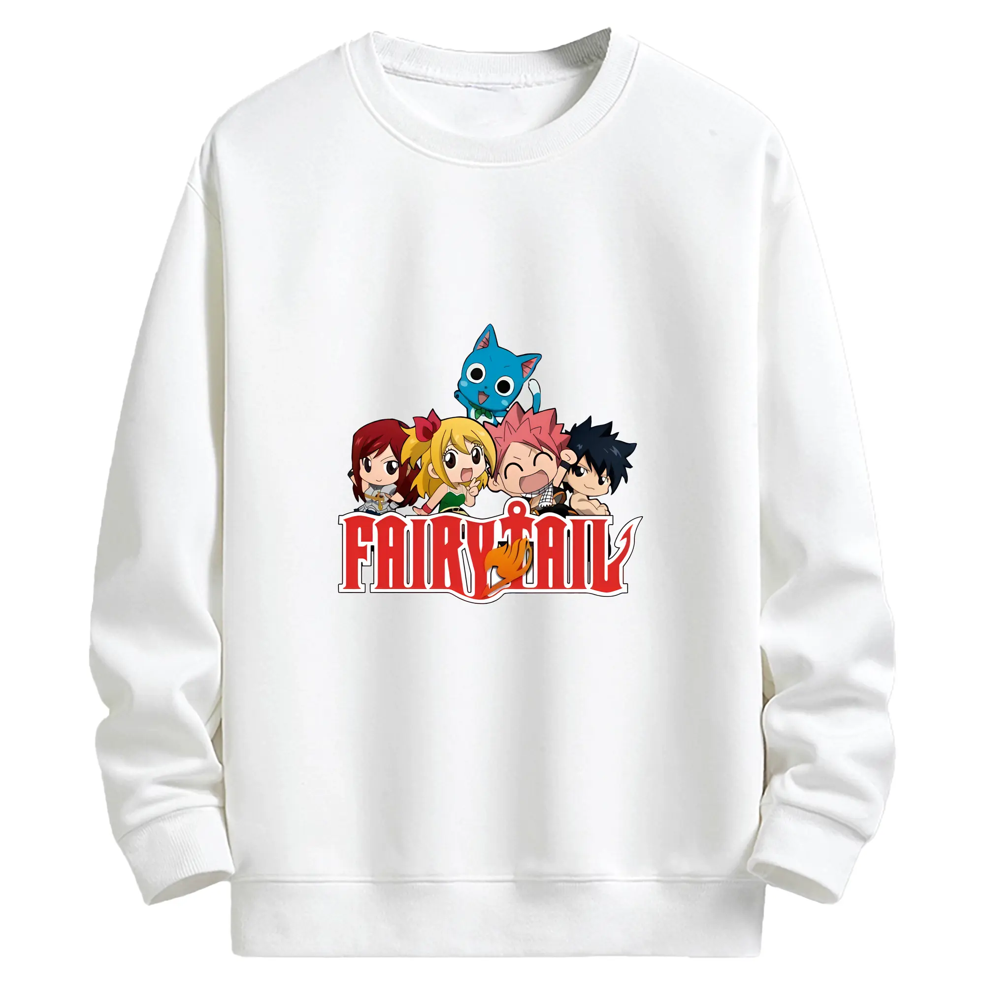 フェアリーテイル グッズ ハッピー - キッズ クルーネックスウェットシャツ ・ フロントプリント ・ 綿80％ ポリエステル20％ ・ 快適 通学 スポーツ 日常使い お散歩用