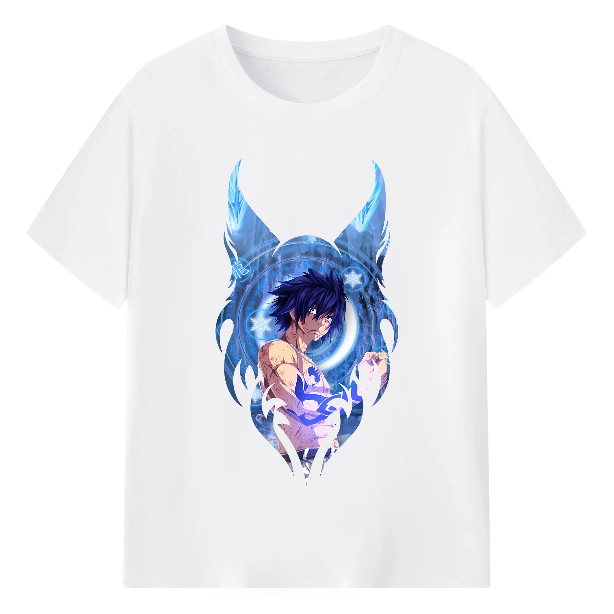 フェアリーテイル グッズ グレイ・フルバスター - 綿100％ 半袖Tシャツ ・ フロントプリント ・ 快適 通気性 ・ 日常使い 散歩 スポーツ用