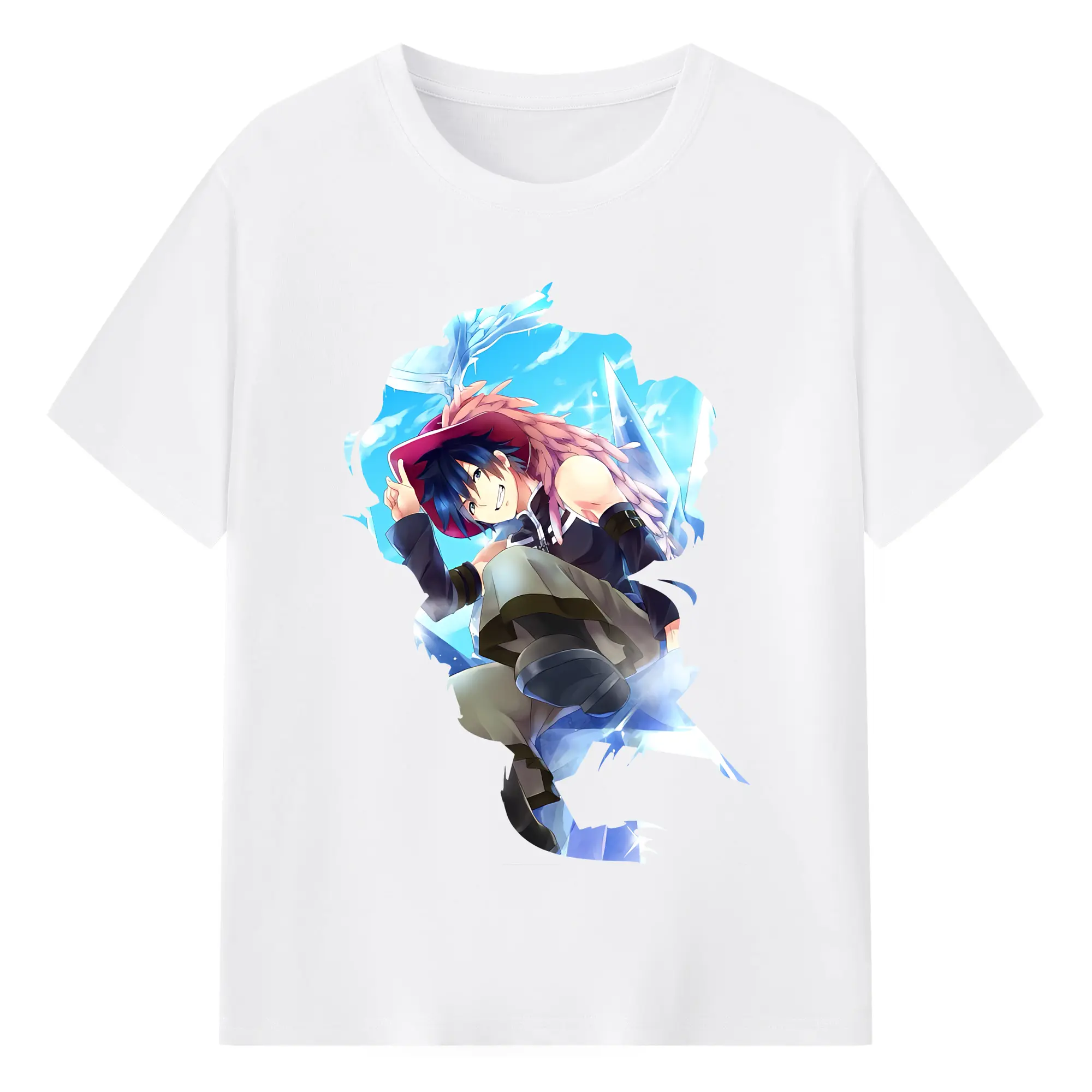 フェアリーテイル グッズ グレイ・フルバスター - 綿100％ 半袖Tシャツ ・ フロントプリント ・ 快適 通気性 ・ 日常使い 散歩 スポーツ用