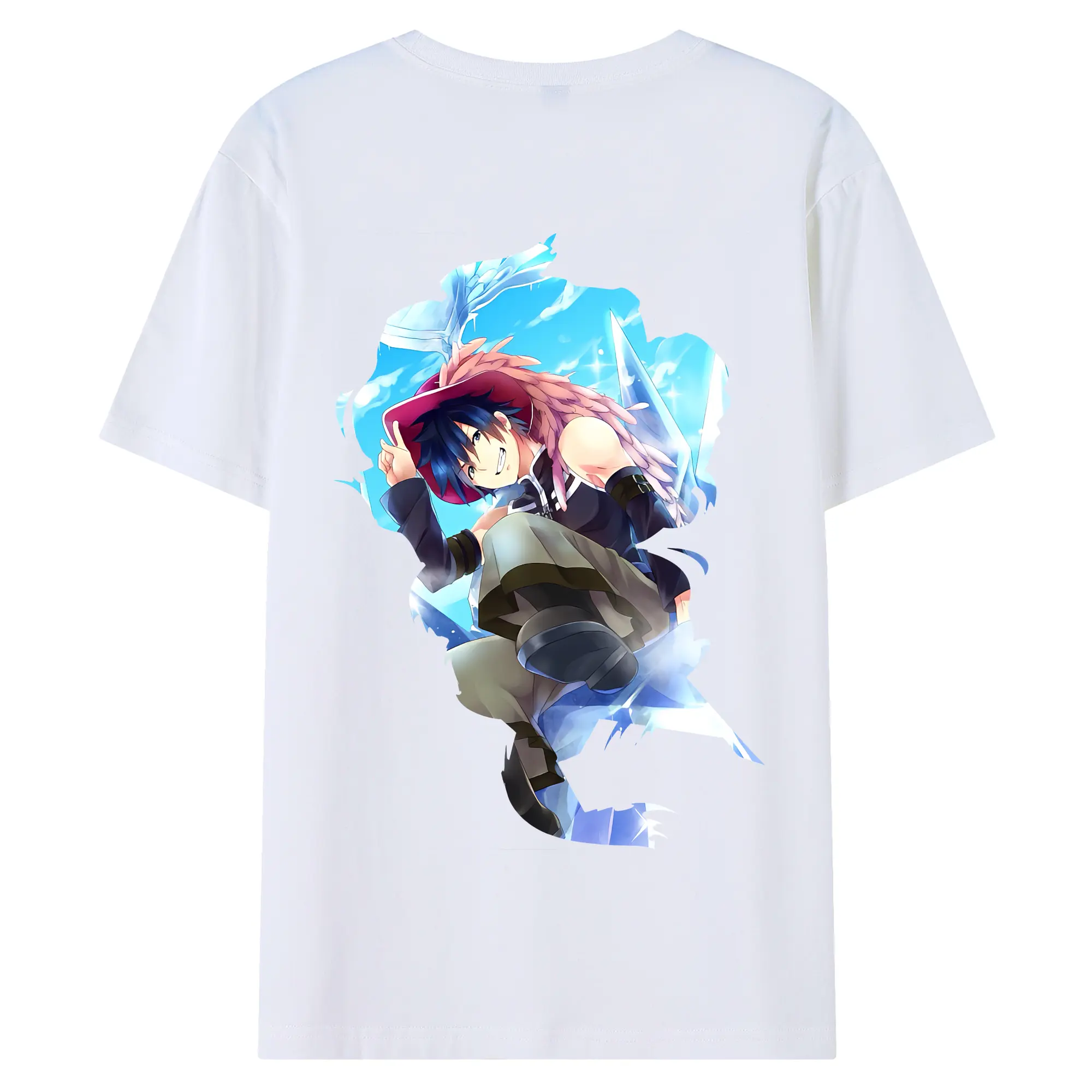 フェアリーテイル グッズ グレイ・フルバスター - 綿100％ 半袖Tシャツ ・ バックプリント ・ 快適 通気性 ・ 日常使い 散歩 スポーツ用