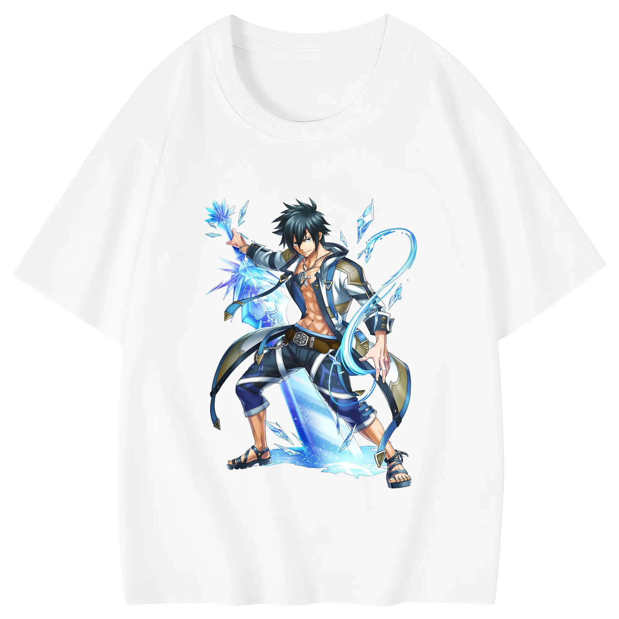 フェアリーテイル グッズ グレイ・フルバスター - 綿100％ キッズTシャツ ・ フロントプリント ・ 快適 通気性 ・ スポーツ カジュアル 散歩用