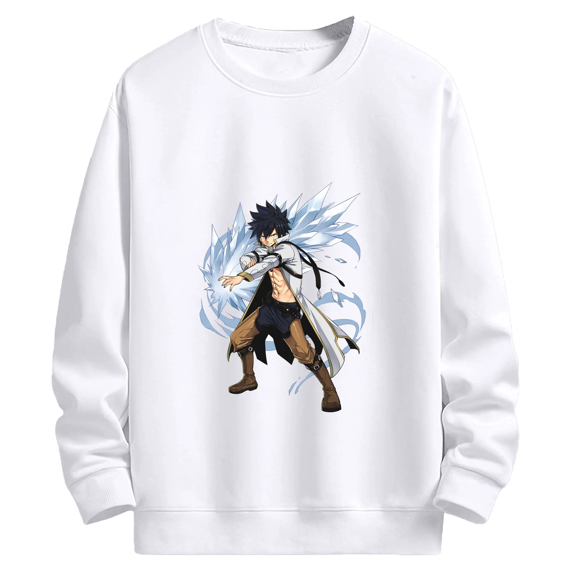 フェアリーテイル グッズ グレイ・フルバスター - 高品質 クルーネック スウェット ・ コットン59％ ポリエステル41％ ・ ユニセックス 長袖 トレーナー ・ カジュアル デイリー スポーツ 散歩用