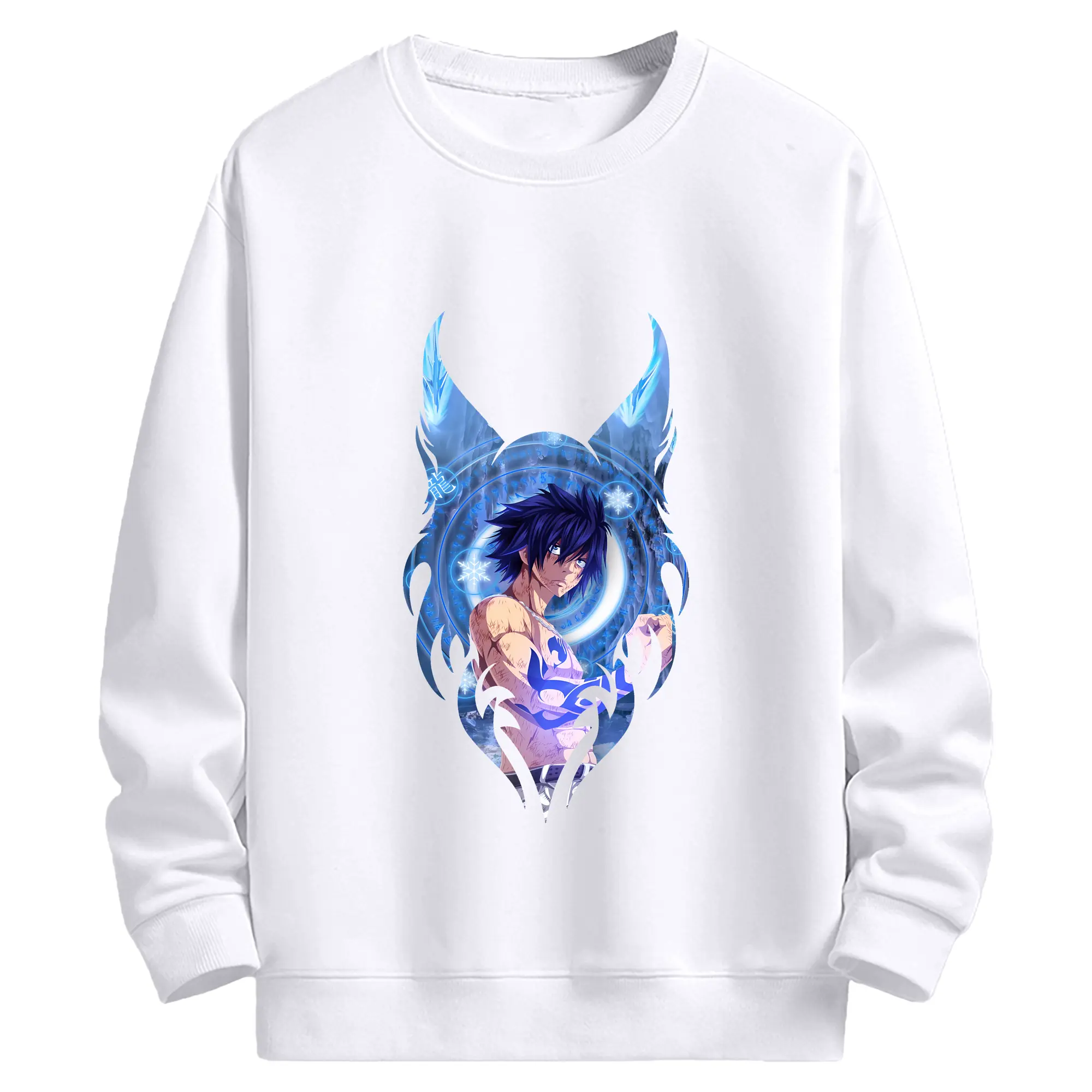 フェアリーテイル グッズ グレイ・フルバスター - 高品質 クルーネック スウェット ・ コットン59％ ポリエステル41％ ・ ユニセックス 長袖 トレーナー ・ カジュアル デイリー スポーツ 散歩用