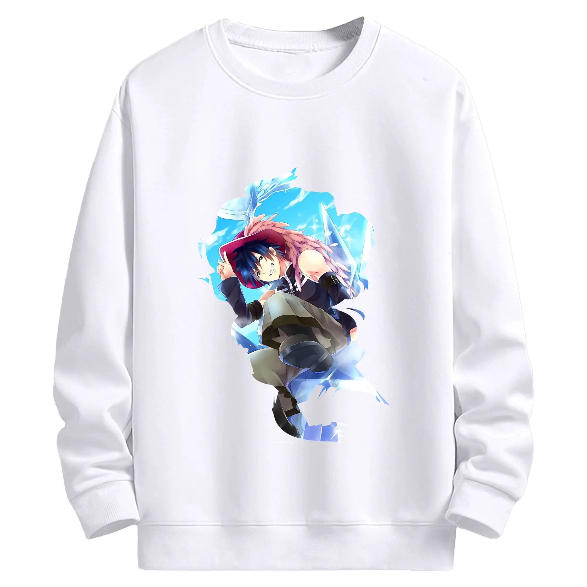 フェアリーテイル グッズ グレイ・フルバスター - 高品質 クルーネック スウェット ・ コットン59％ ポリエステル41％ ・ ユニセックス 長袖 トレーナー ・ カジュアル デイリー スポーツ 散歩用