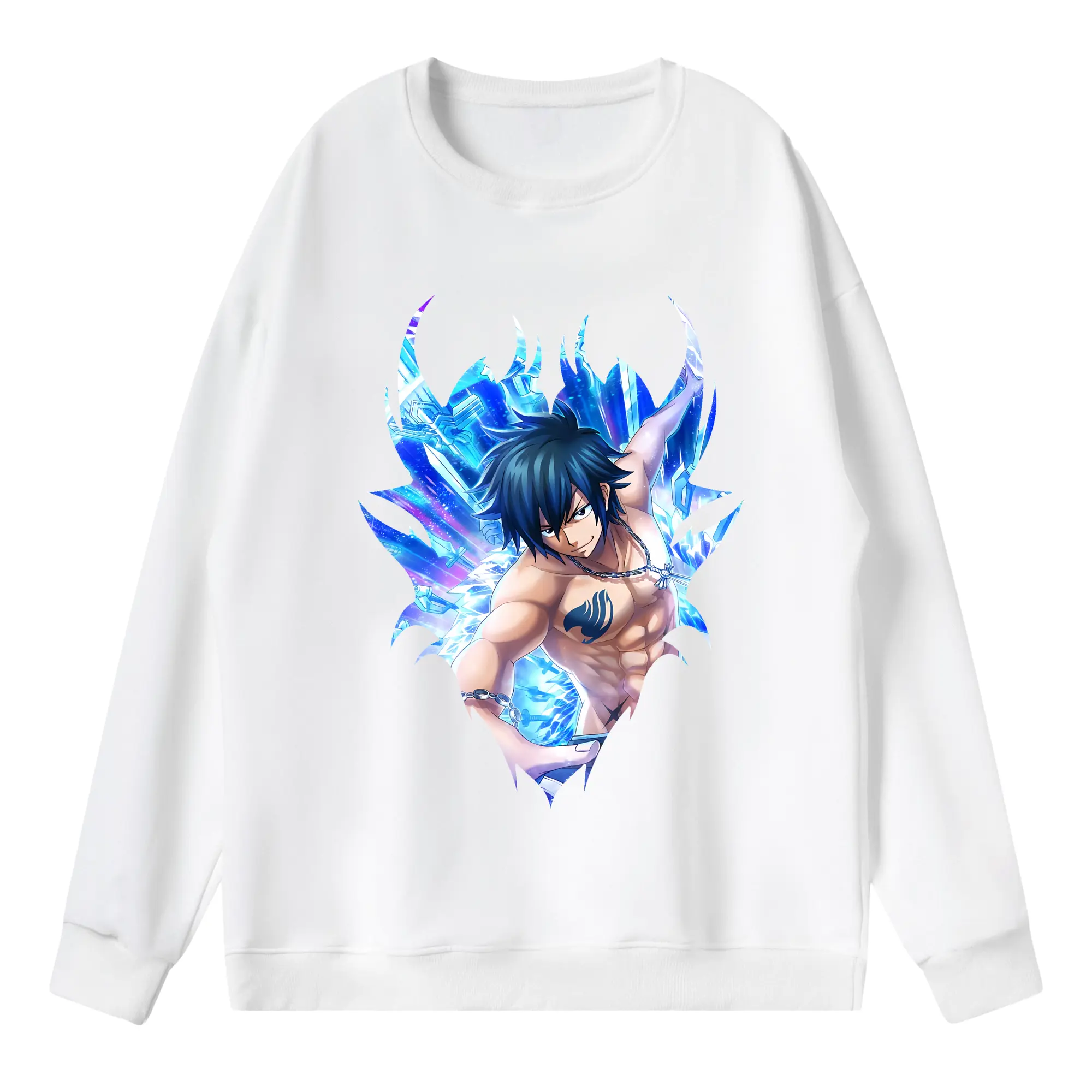 フェアリーテイル グッズ グレイ・フルバスター - 薄手 クルーネック スウェット 裏毛260g · ポリエステル 春秋向け カジュアル 男女兼用 · トレーナー デイリー スポーツ 散歩に最適