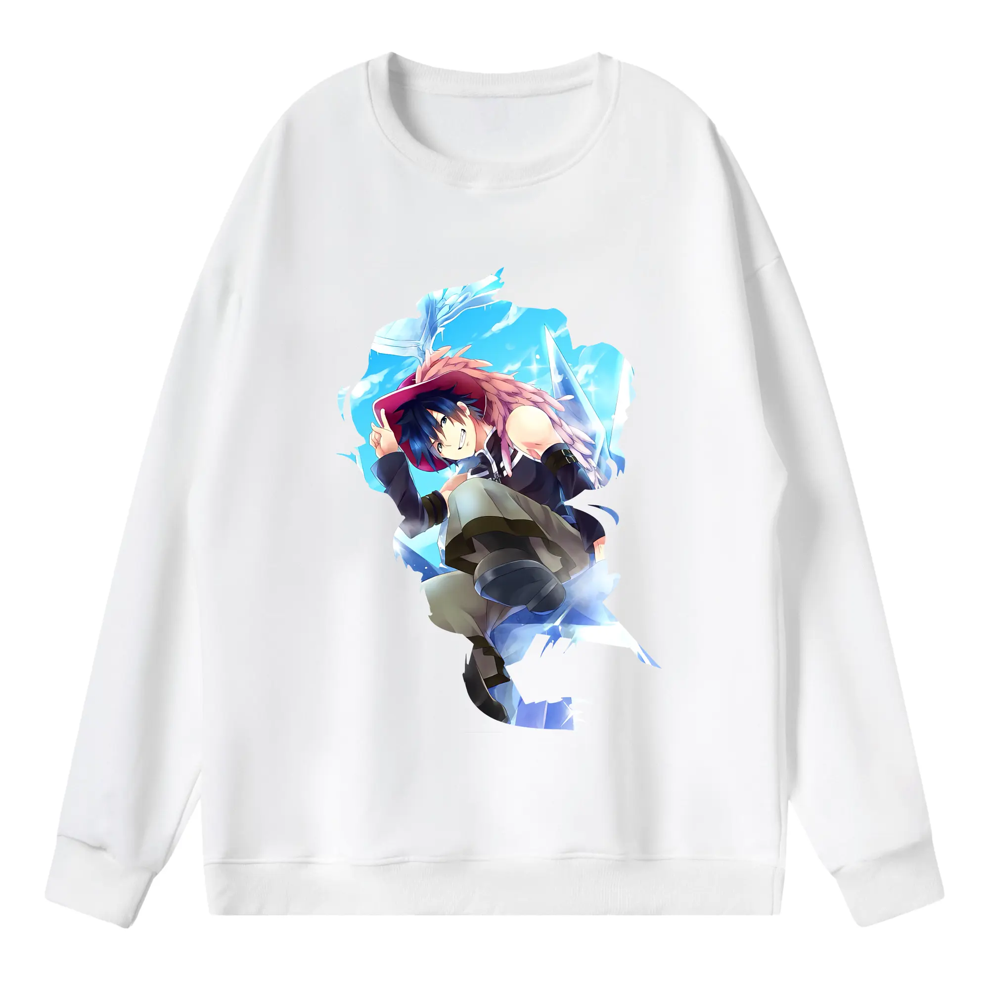 フェアリーテイル グッズ グレイ・フルバスター - 薄手 クルーネック スウェット 裏毛260g · ポリエステル 春秋向け カジュアル 男女兼用 · トレーナー デイリー スポーツ 散歩に最適