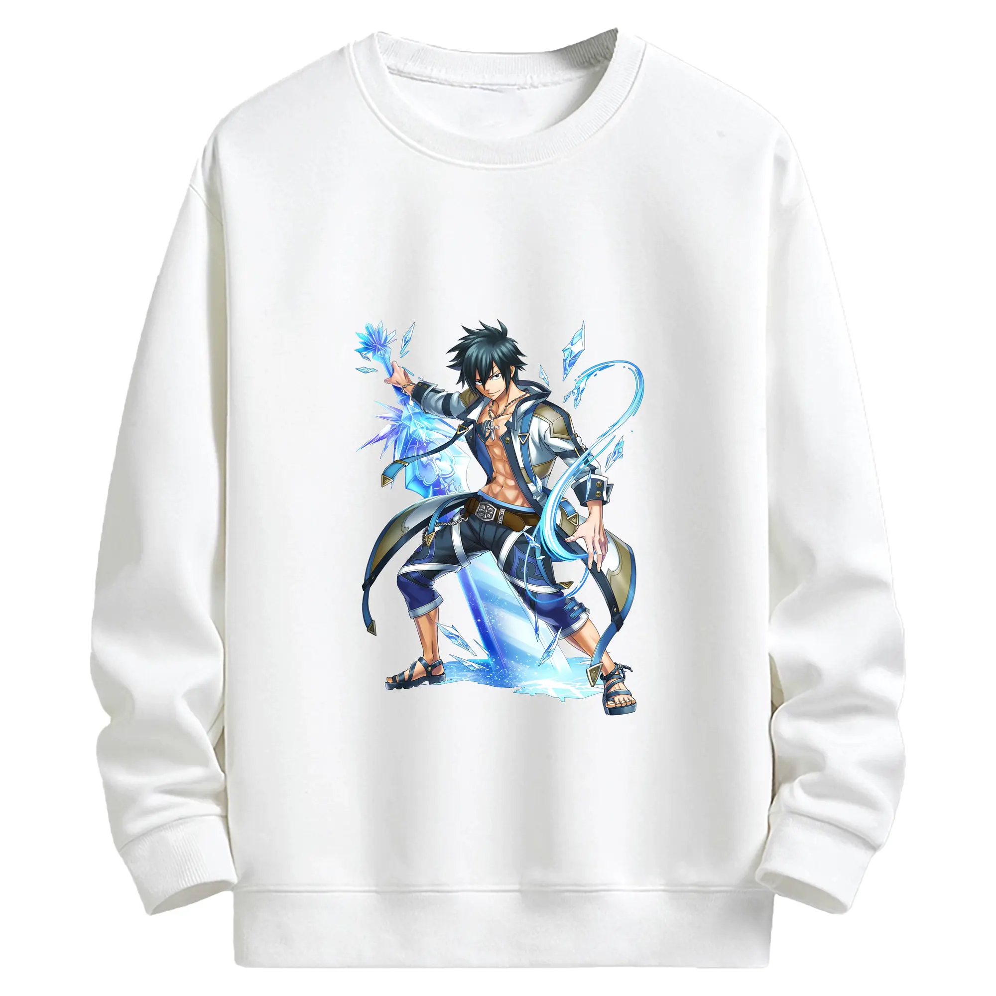 フェアリーテイル グッズ グレイ・フルバスター - キッズ クルーネックスウェットシャツ ・ フロントプリント ・ 綿80％ ポリエステル20％ ・ 快適 通学 スポーツ 日常使い お散歩用