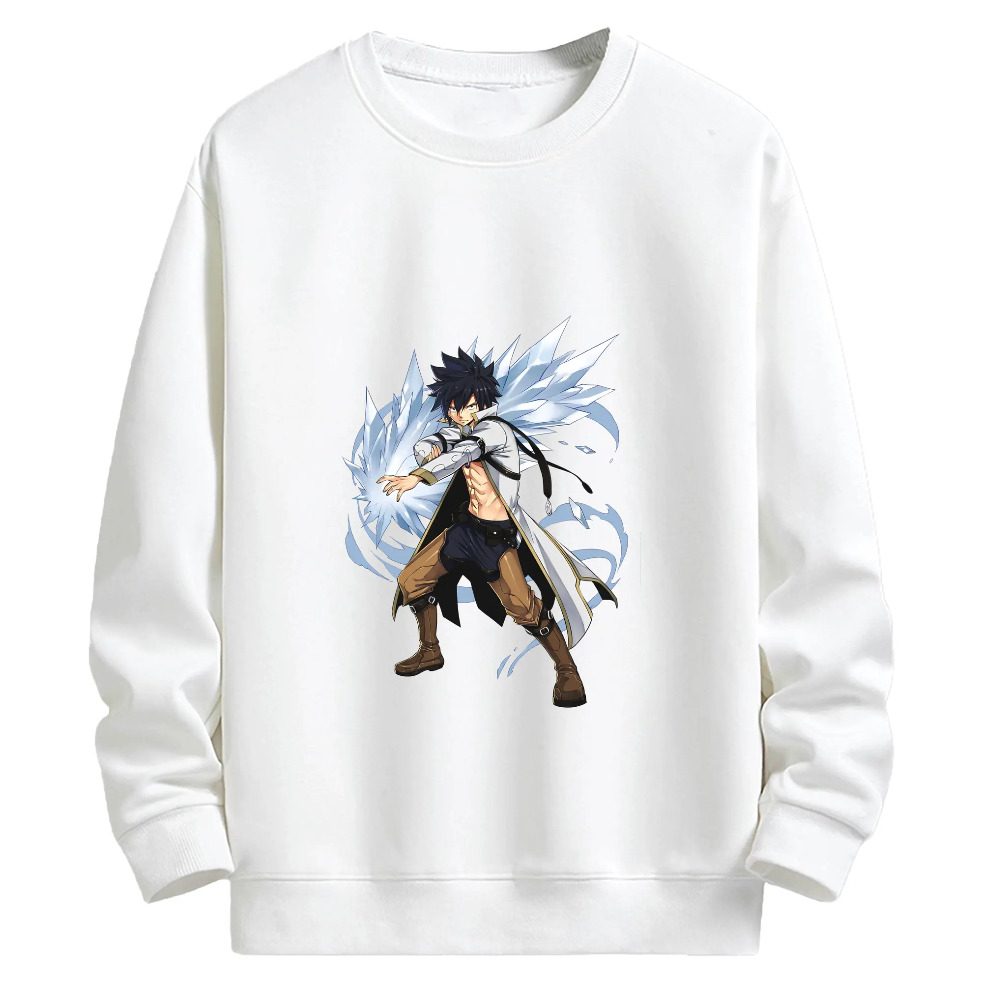 フェアリーテイル グッズ グレイ・フルバスター - キッズ クルーネックスウェットシャツ ・ フロントプリント ・ 綿80％ ポリエステル20％ ・ 快適 通学 スポーツ 日常使い お散歩用