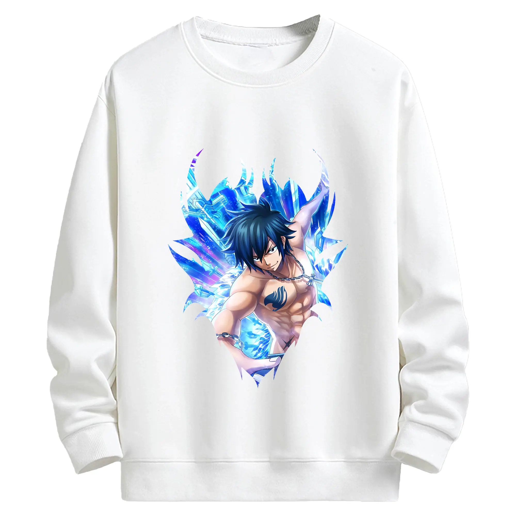 フェアリーテイル グッズ グレイ・フルバスター - キッズ クルーネックスウェットシャツ ・ フロントプリント ・ 綿80％ ポリエステル20％ ・ 快適 通学 スポーツ 日常使い お散歩用