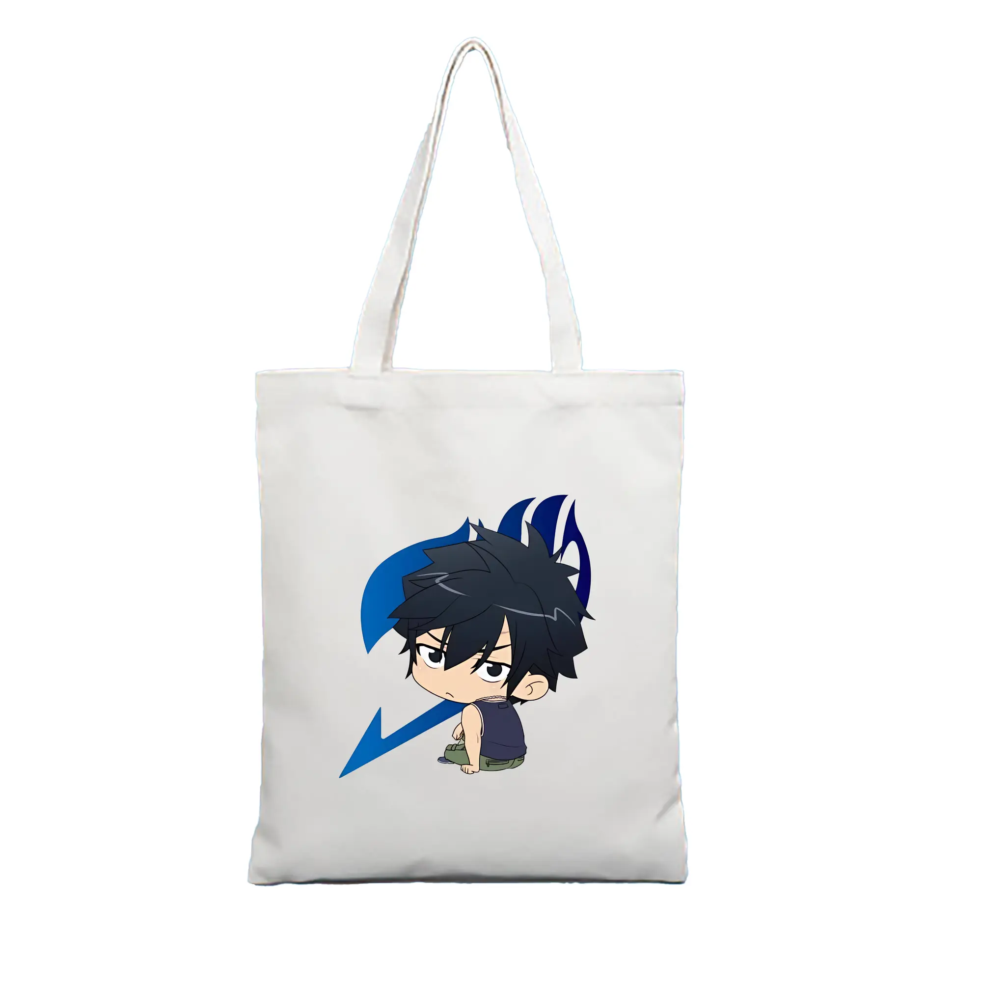 フェアリーテイル グッズ グレイ・フルバスター - 縦型キャンバス手提げバッグ（トートバッグ） ・ キャンバス素材 ・ ショッピング用 ・ 軽量 丈夫 お手入れ簡単