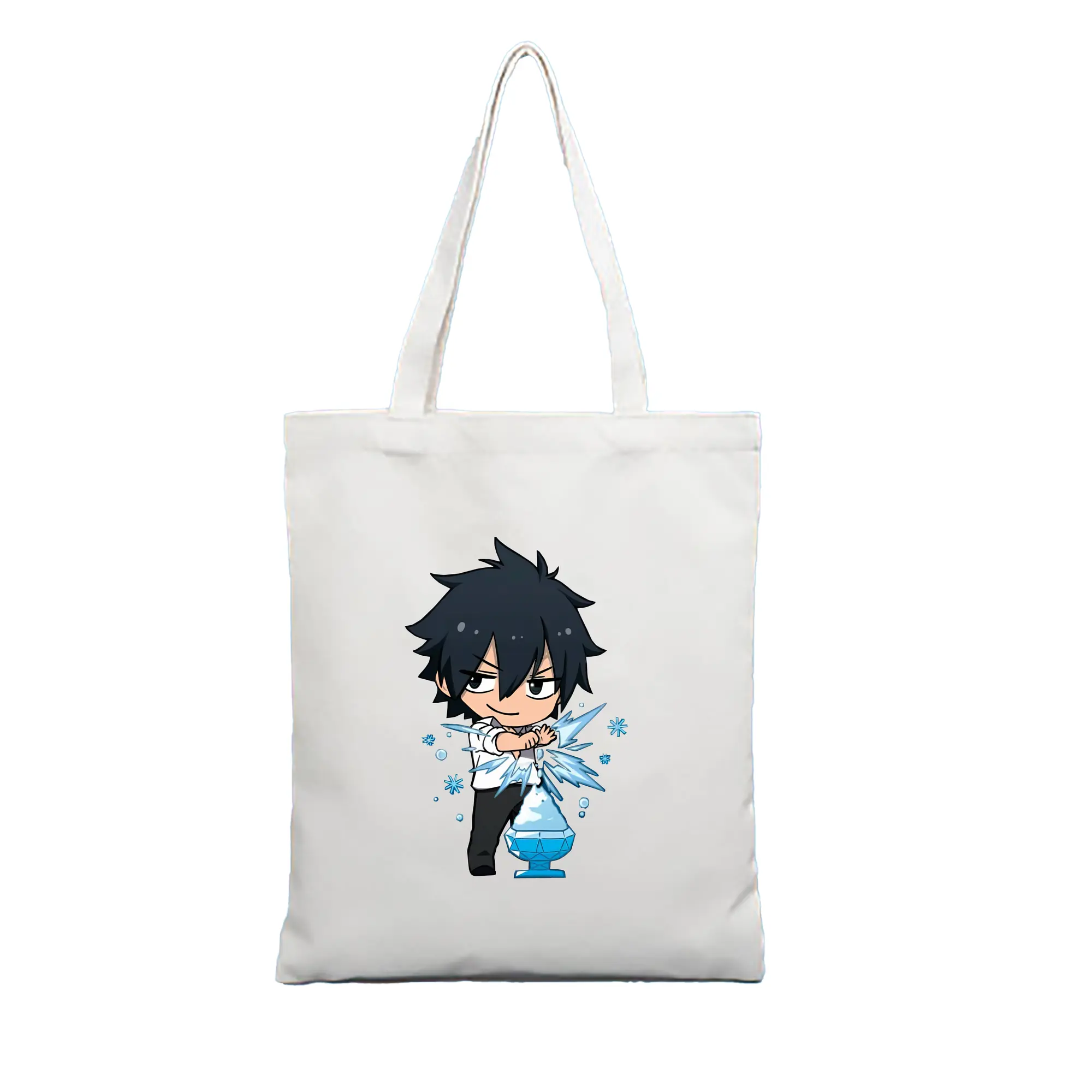 フェアリーテイル グッズ グレイ・フルバスター - 縦型キャンバス手提げバッグ（トートバッグ） ・ キャンバス素材 ・ ショッピング用 ・ 軽量 丈夫 お手入れ簡単