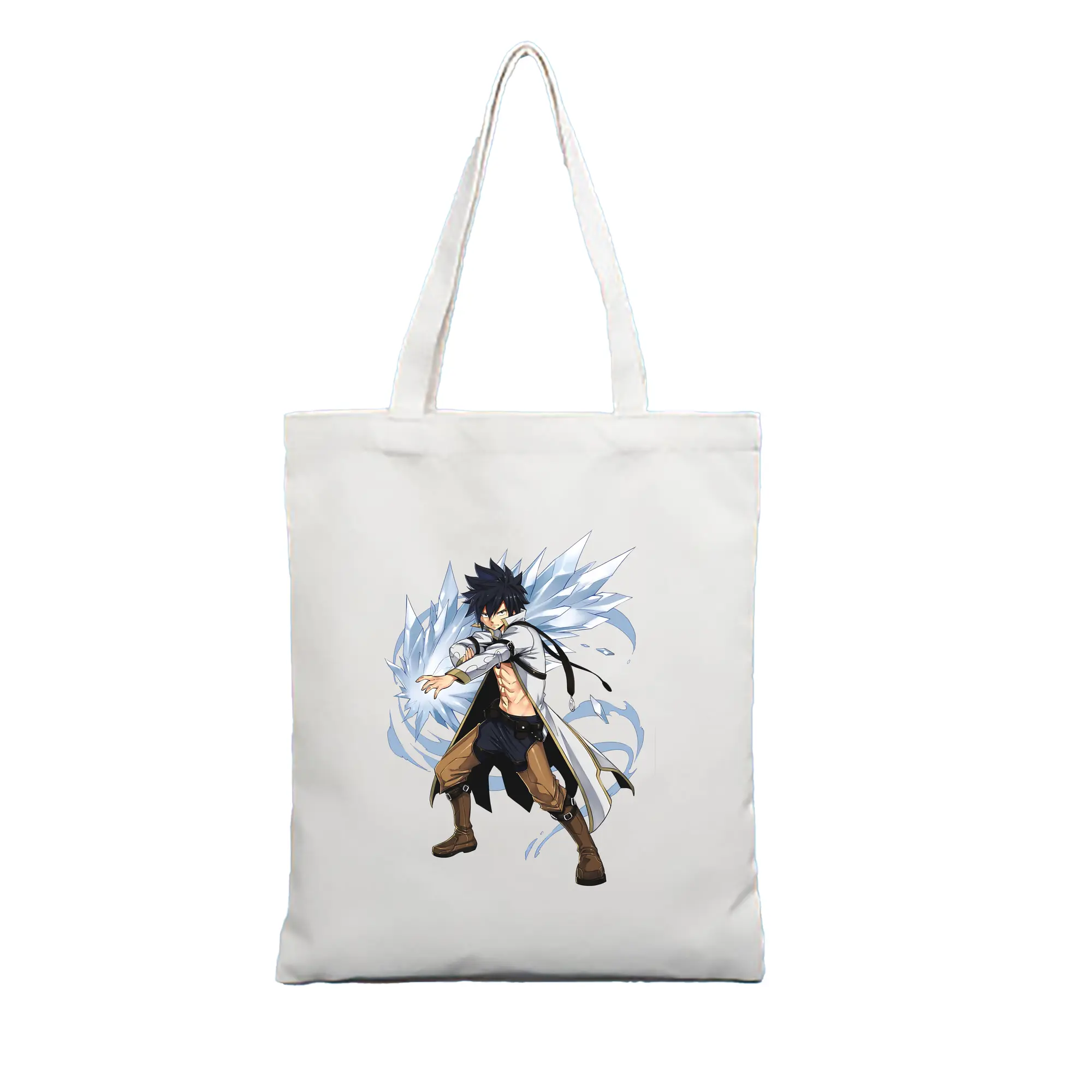 フェアリーテイル グッズ グレイ・フルバスター - 縦型キャンバス手提げバッグ（トートバッグ） ・ キャンバス素材 ・ ショッピング用 ・ 軽量 丈夫 お手入れ簡単