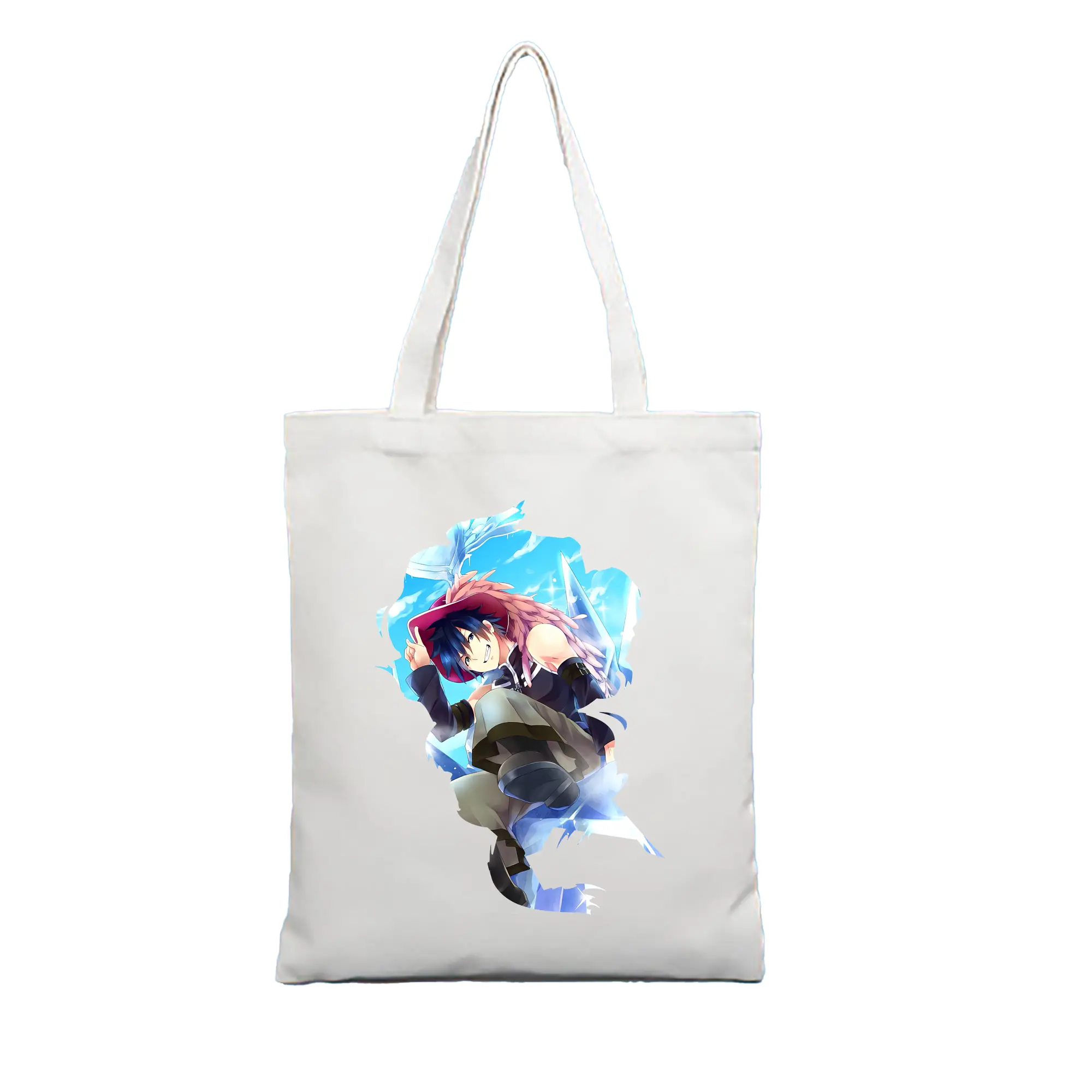 フェアリーテイル グッズ グレイ・フルバスター - 縦型キャンバス手提げバッグ（トートバッグ） ・ キャンバス素材 ・ ショッピング用 ・ 軽量 丈夫 お手入れ簡単