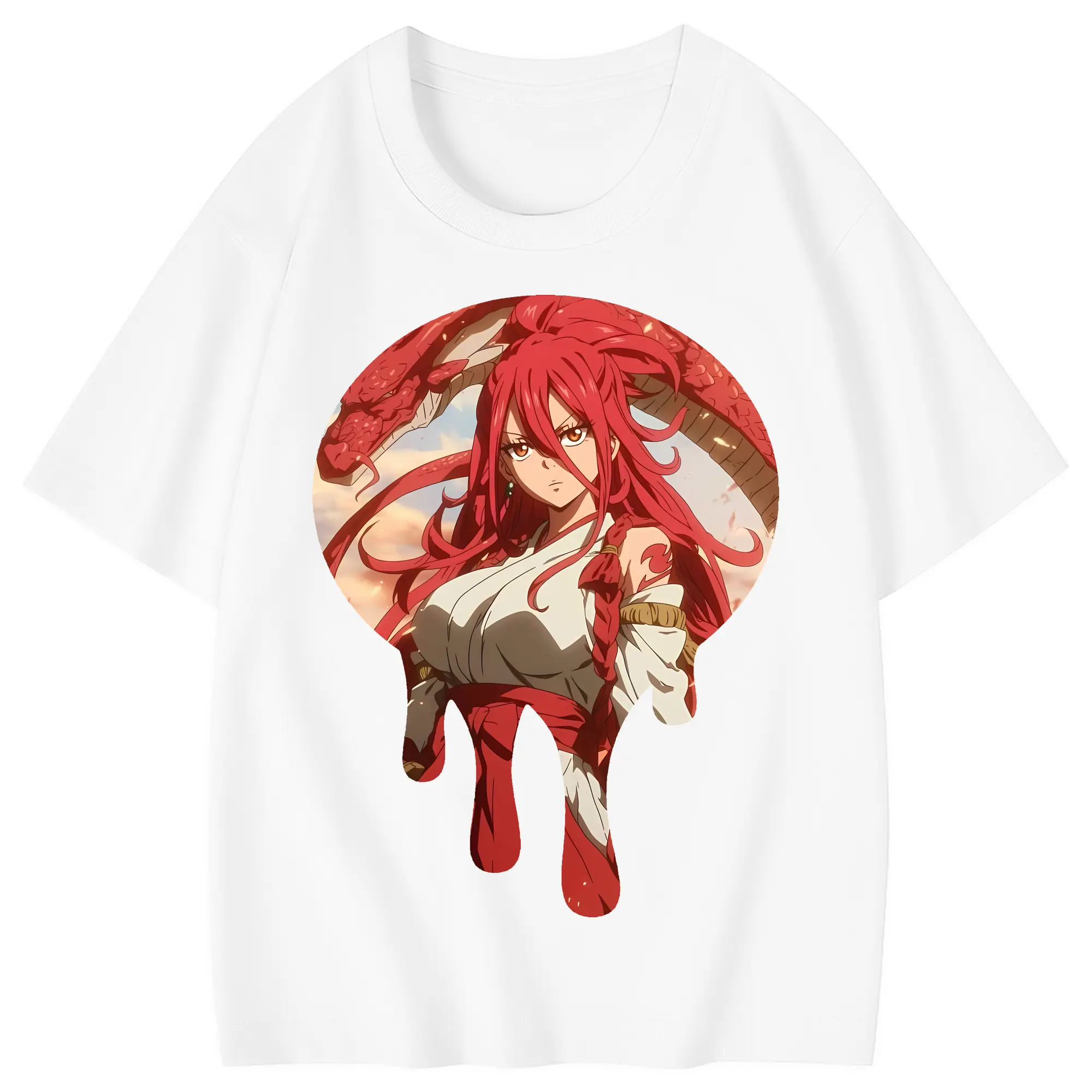 フェアリーテイル グッズ エルザ・スカーレット - 綿100％ キッズTシャツ ・ フロントプリント ・ 快適 通気性 ・ スポーツ カジュアル 散歩用