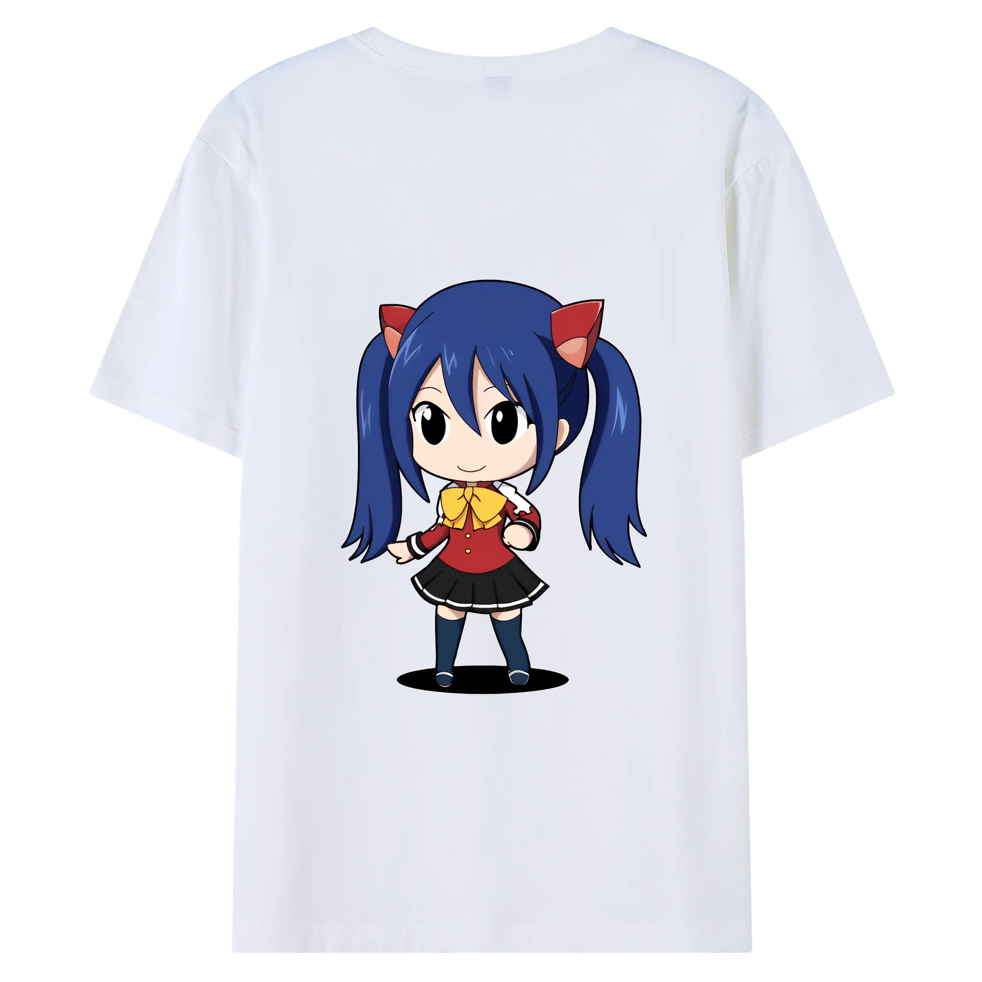 フェアリーテイル グッズ ウェンディ・マーベル - 綿100％ 半袖Tシャツ ・ バックプリント ・ 快適 通気性 ・ 日常使い 散歩 スポーツ用