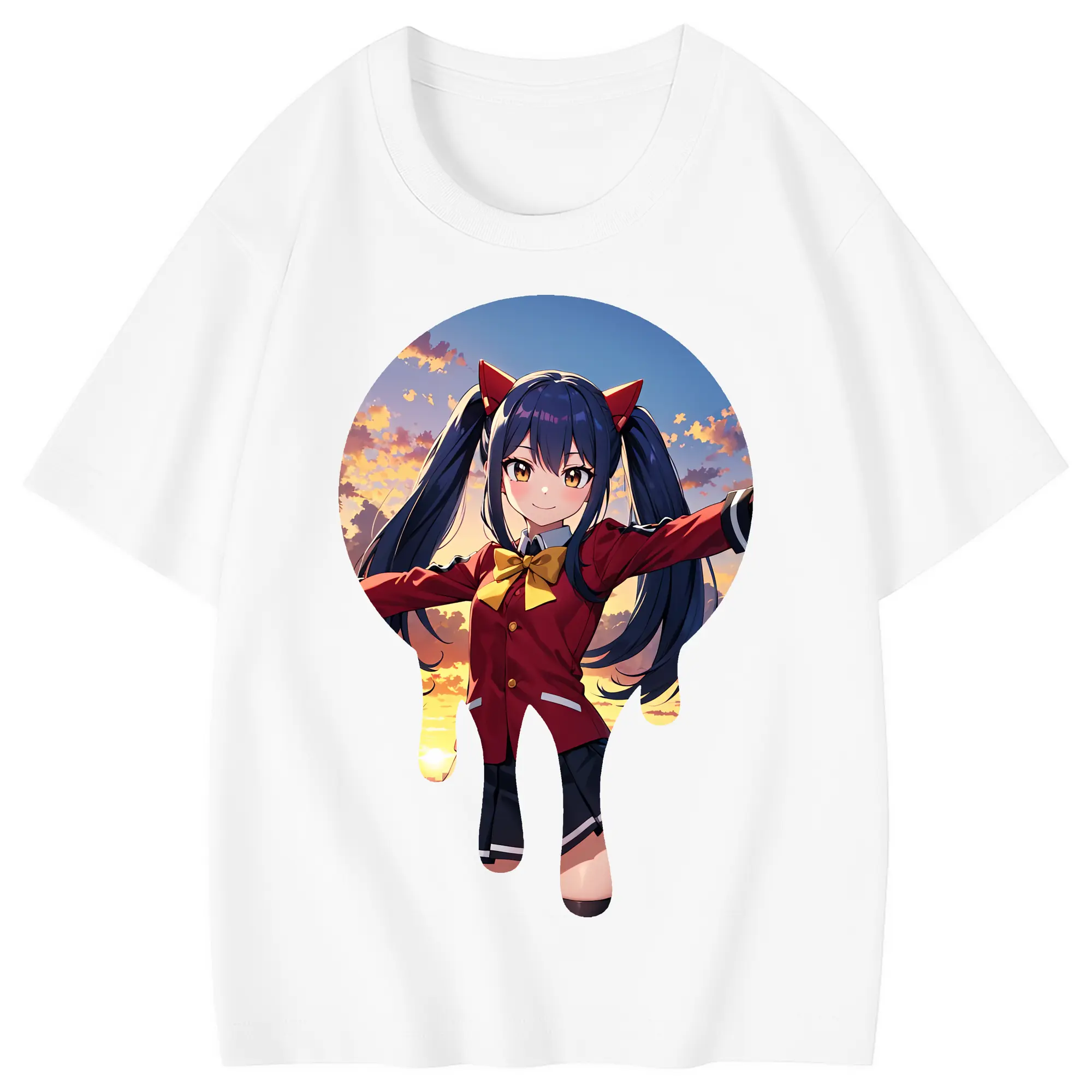 フェアリーテイル グッズ ウェンディ・マーベル - 綿100％ キッズTシャツ ・ フロントプリント ・ 快適 通気性 ・ スポーツ カジュアル 散歩用