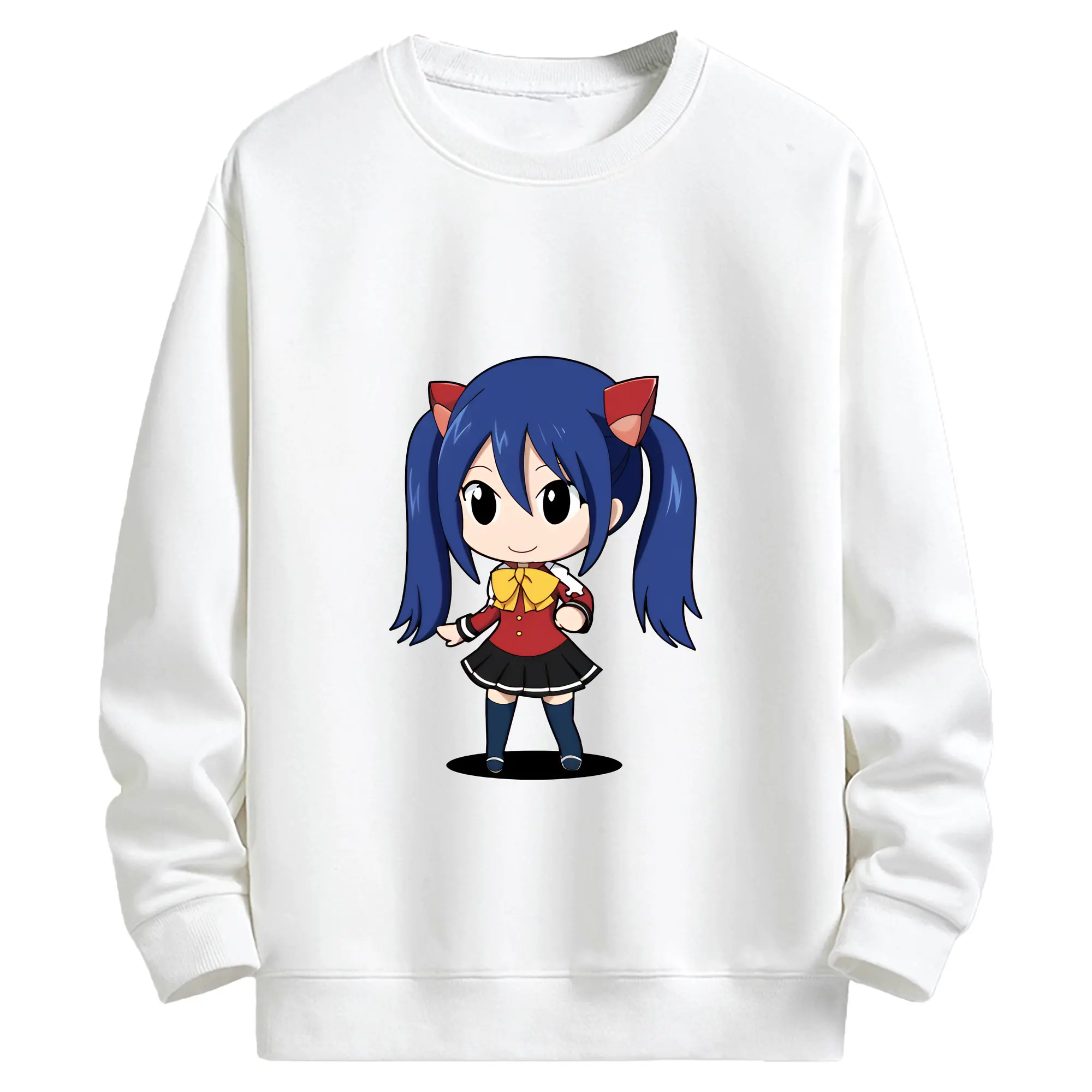 フェアリーテイル グッズ ウェンディ・マーベル - キッズ クルーネックスウェットシャツ ・ フロントプリント ・ 綿80％ ポリエステル20％ ・ 快適 通学 スポーツ 日常使い お散歩用