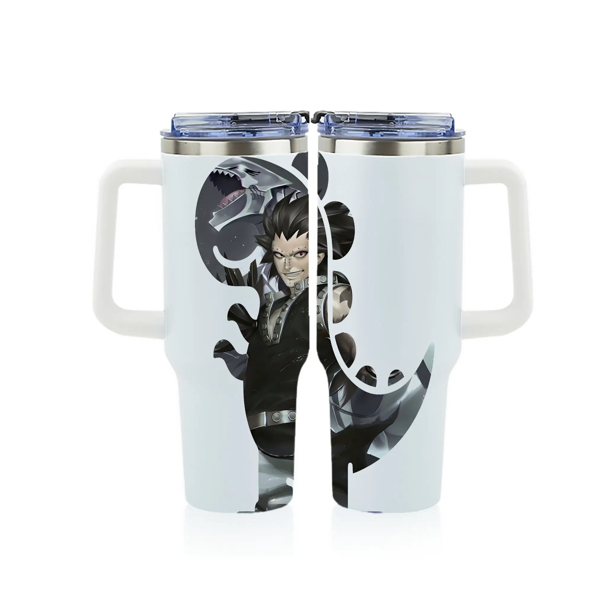 フェアリーテイル グッズ ガジル・レッドフォックス - 1200mL フルプリント車用タンブラー ・ 304ステンレス 内側 ・ 201ステンレス 外側 ・ 保温 保冷 ・ 通勤 ドライブ アウトドア用