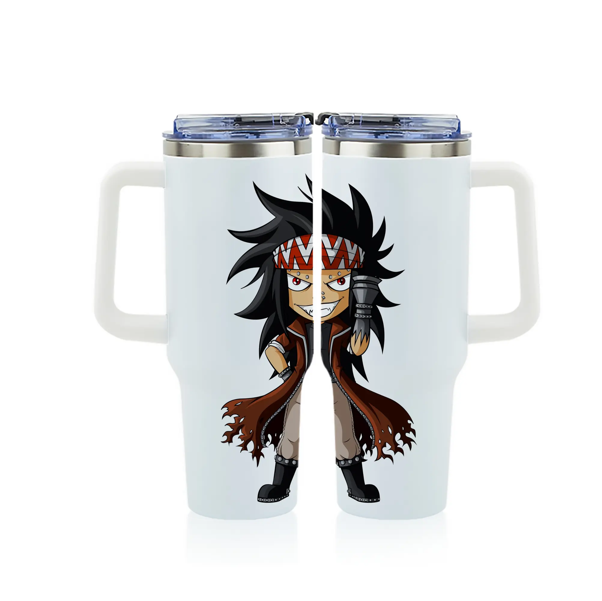 フェアリーテイル グッズ ガジル・レッドフォックス - 1200mL フルプリント車用タンブラー ・ 304ステンレス 内側 ・ 201ステンレス 外側 ・ 保温 保冷 ・ 通勤 ドライブ アウトドア用