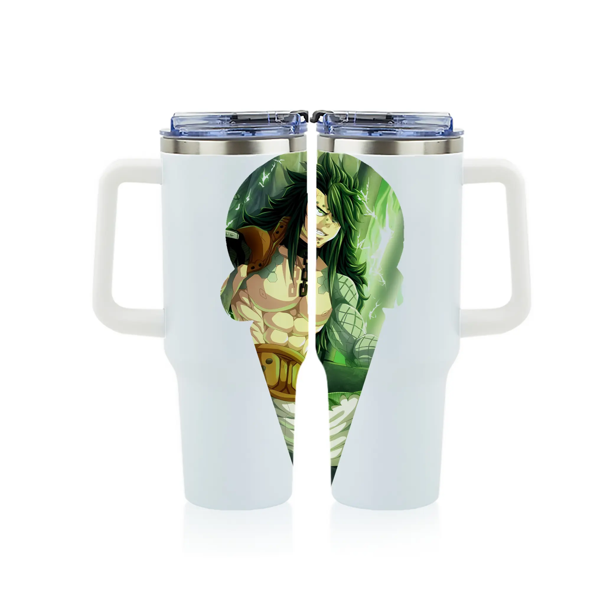 フェアリーテイル グッズ ガジル・レッドフォックス - 1200mL フルプリント車用タンブラー ・ 304ステンレス 内側 ・ 201ステンレス 外側 ・ 保温 保冷 ・ 通勤 ドライブ アウトドア用