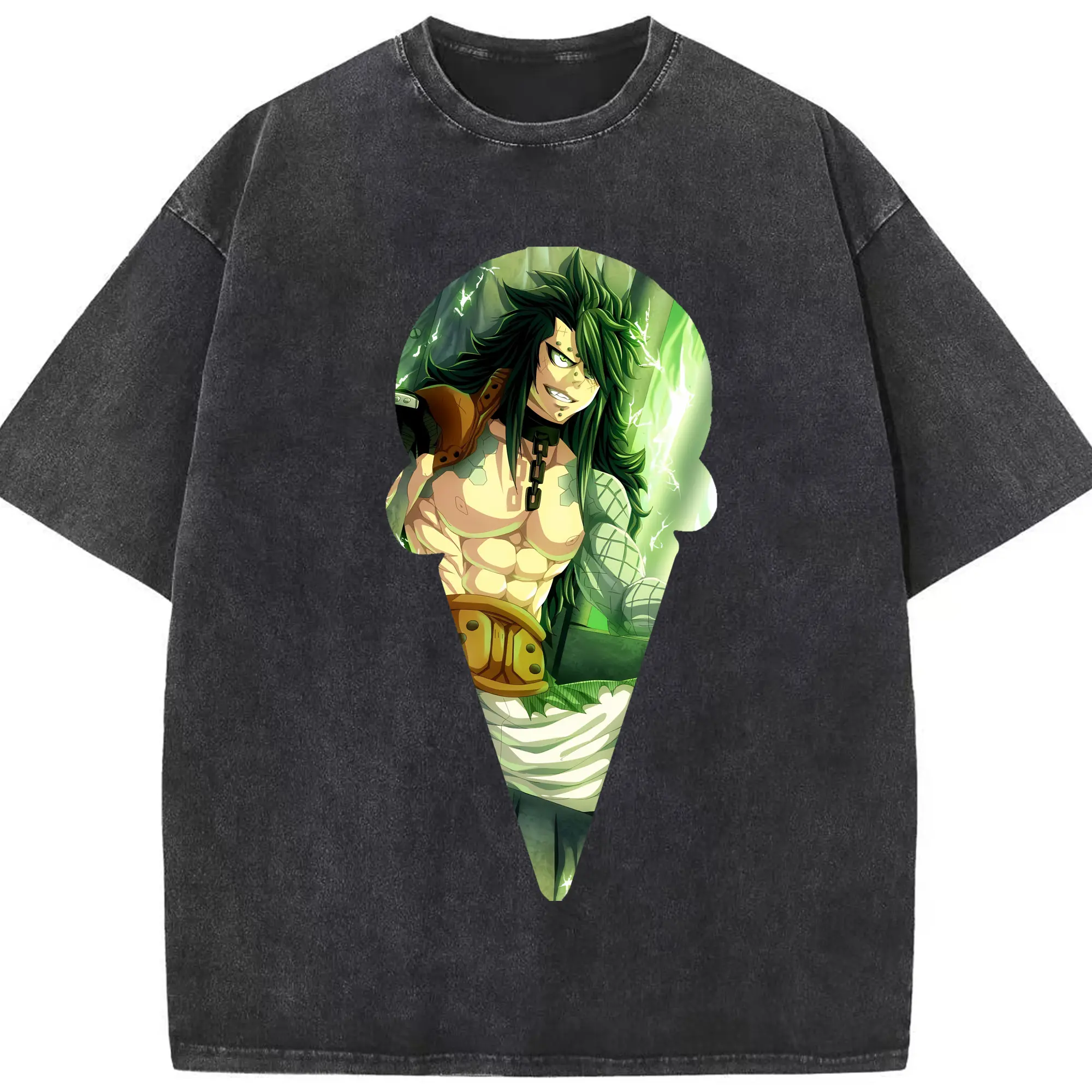 フェアリーテイル グッズ ガジル・レッドフォックス - 綿100％ ヴィンテージ風 半袖Tシャツ ・ フロントプリント ・ 柔らか肌触り ・ 通気性 快適 ・ スポーツ カジュアル 外出用