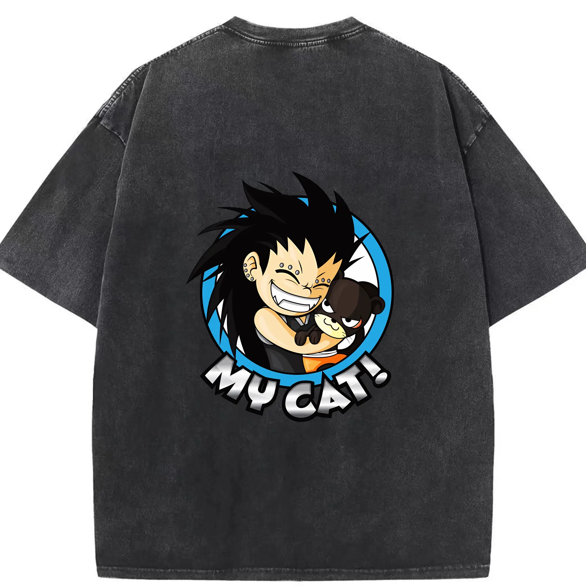 フェアリーテイル グッズ ガジル・レッドフォックス - 綿100％ ヴィンテージ風 半袖Tシャツ ・ 背面プリント ・ 柔らか肌触り ・ 通気性 快適 ・ スポーツ カジュアル 外出用