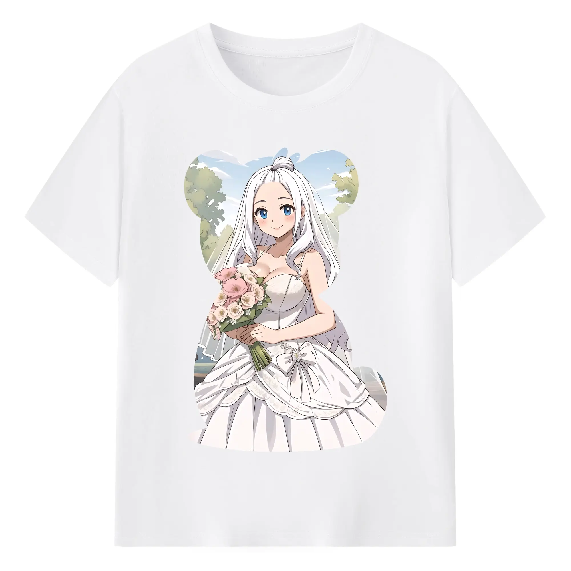 フェアリーテイル グッズ ミラジェーン・ストラウス - 綿100％ 半袖Tシャツ ・ フロントプリント ・ 快適 通気性 ・ 日常使い 散歩 スポーツ用