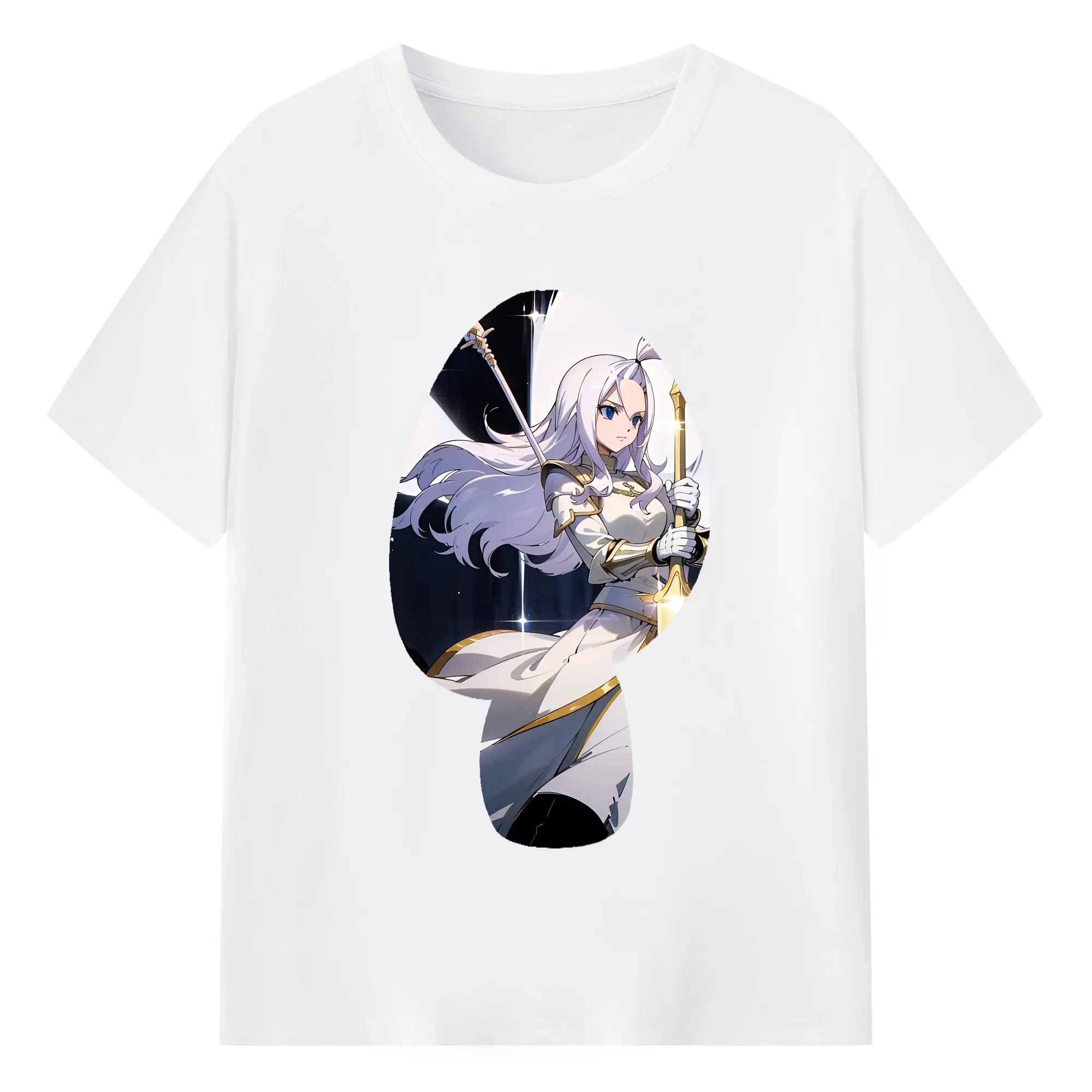 フェアリーテイル グッズ ミラジェーン・ストラウス - 綿100％ 半袖Tシャツ ・ フロントプリント ・ 快適 通気性 ・ 日常使い 散歩 スポーツ用