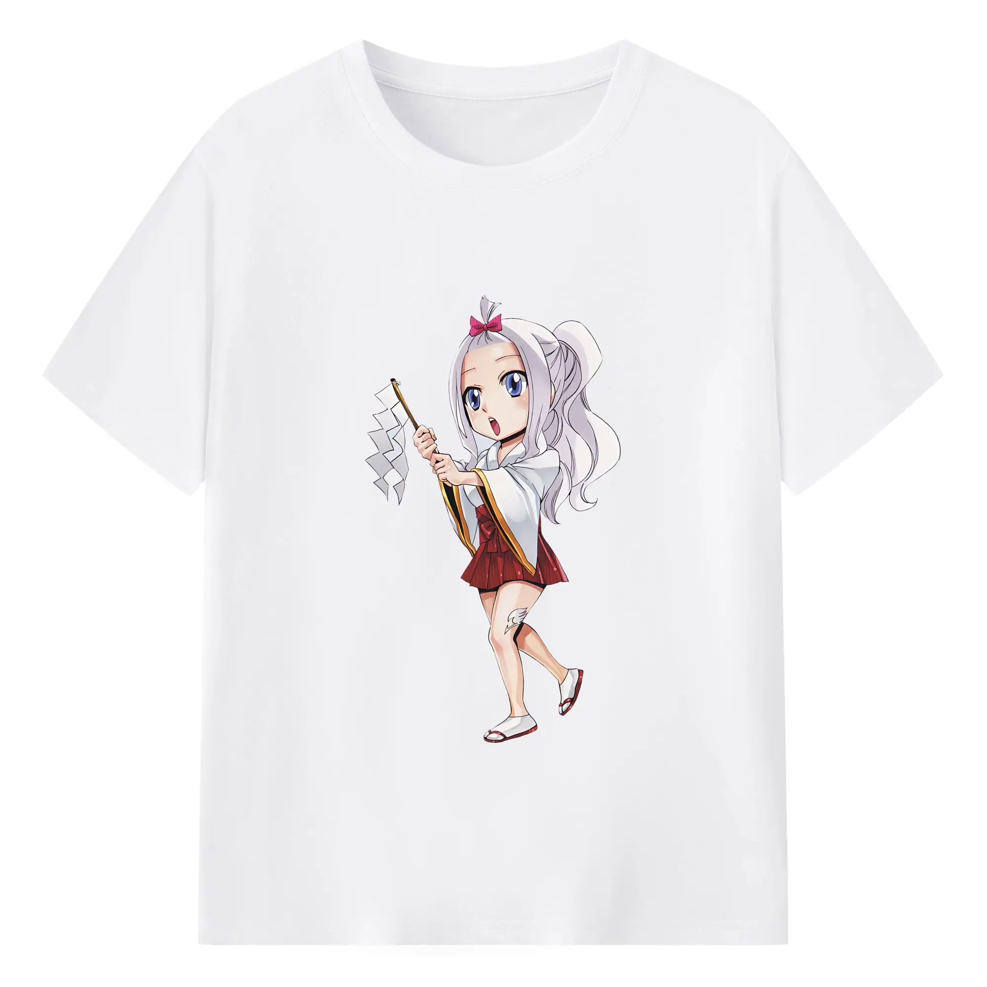 フェアリーテイル グッズ ミラジェーン・ストラウス - 綿100％ 半袖Tシャツ ・ フロントプリント ・ 快適 通気性 ・ 日常使い 散歩 スポーツ用