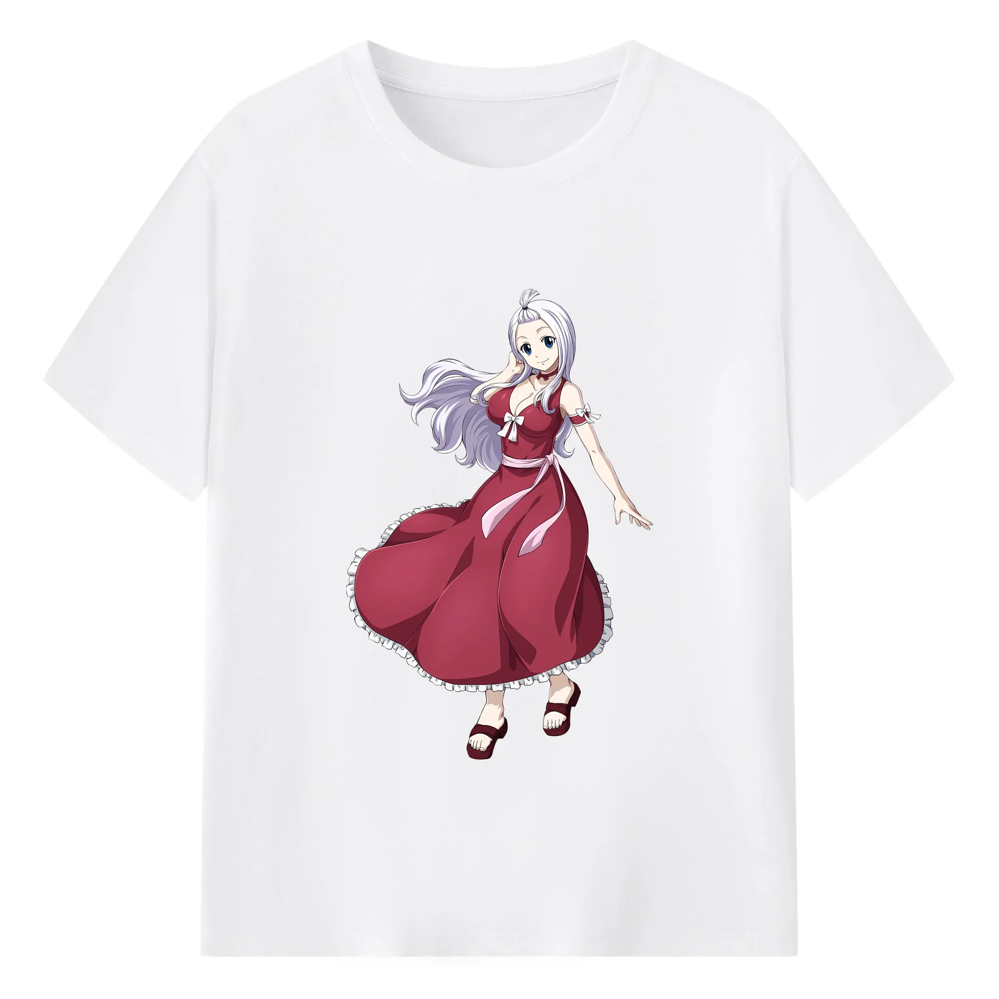 フェアリーテイル グッズ ミラジェーン・ストラウス - 綿100％ 半袖Tシャツ ・ フロントプリント ・ 快適 通気性 ・ 日常使い 散歩 スポーツ用