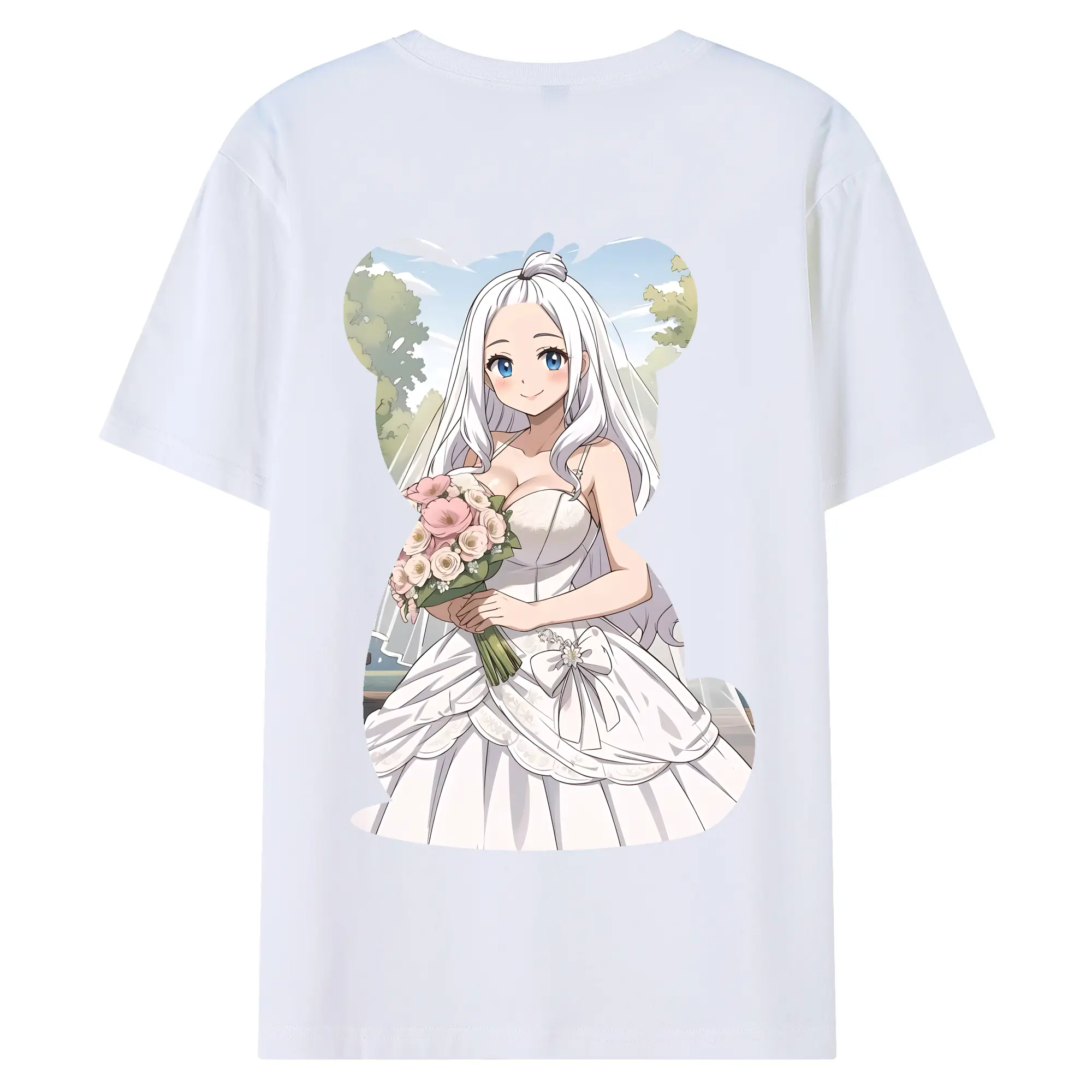 フェアリーテイル グッズ ミラジェーン・ストラウス - 綿100％ 半袖Tシャツ ・ バックプリント ・ 快適 通気性 ・ 日常使い 散歩 スポーツ用
