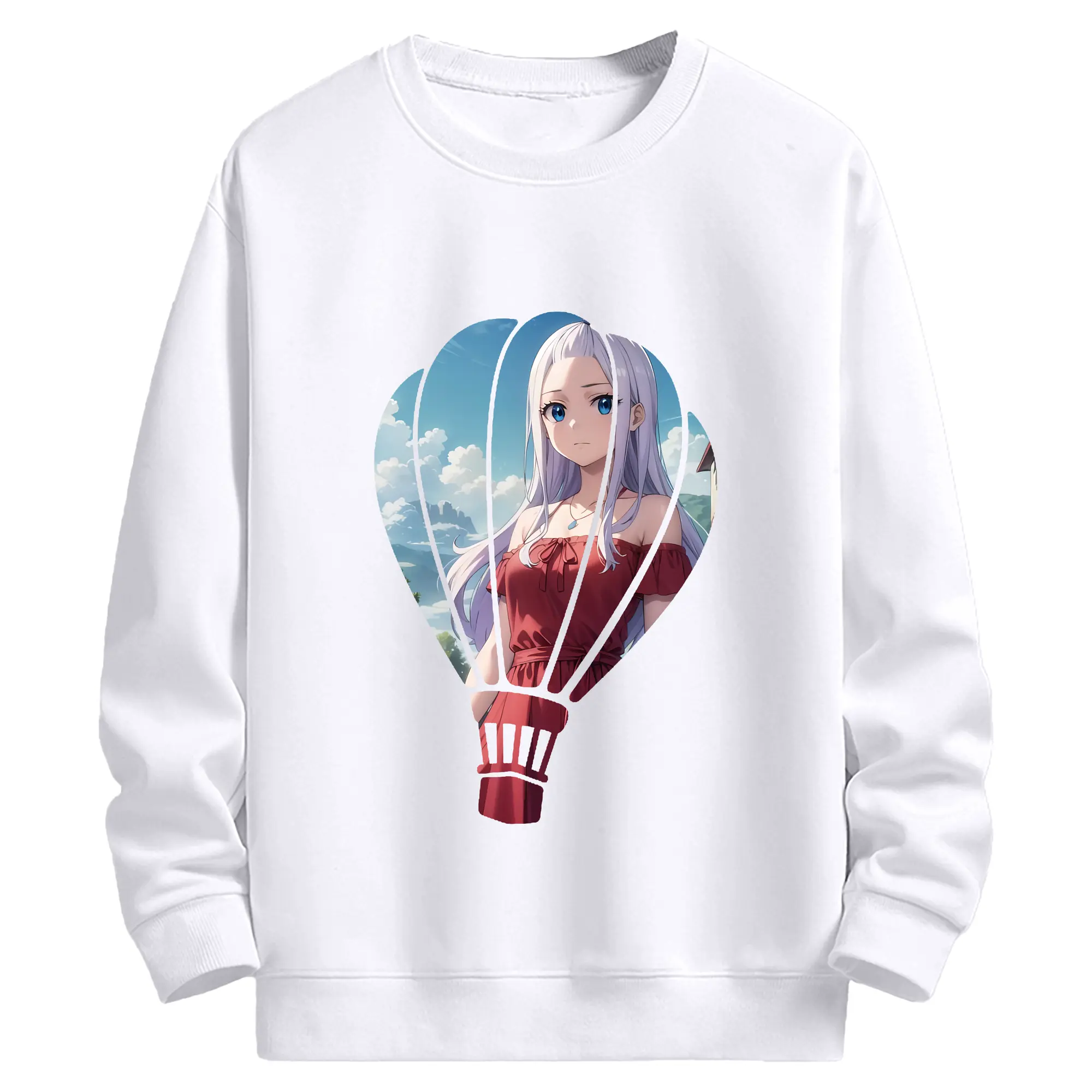 フェアリーテイル グッズ ミラジェーン・ストラウス - 高品質 クルーネック スウェット ・ コットン59％ ポリエステル41％ ・ ユニセックス 長袖 トレーナー ・ カジュアル デイリー スポーツ 散歩用