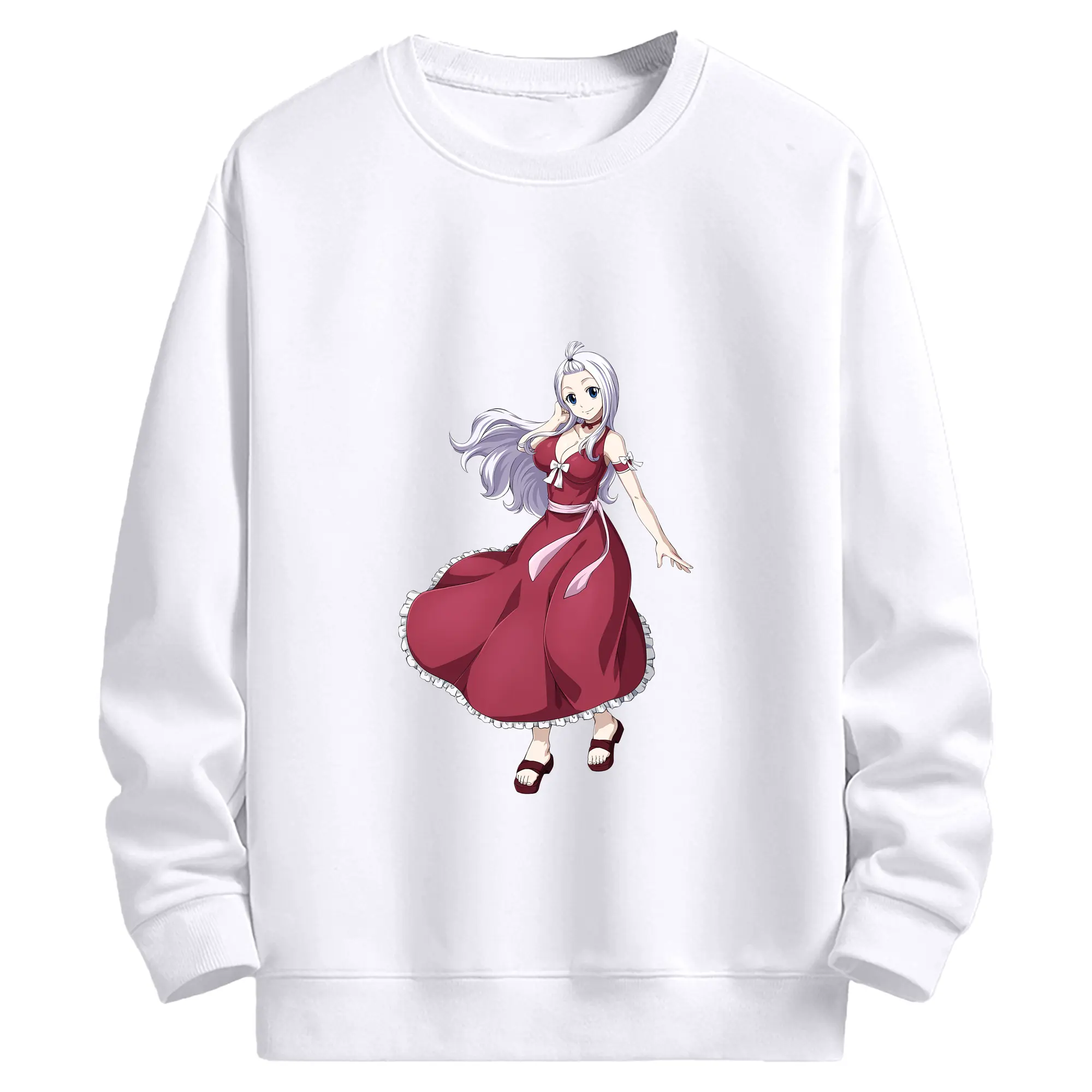 フェアリーテイル グッズ ミラジェーン・ストラウス - 高品質 クルーネック スウェット ・ コットン59％ ポリエステル41％ ・ ユニセックス 長袖 トレーナー ・ カジュアル デイリー スポーツ 散歩用