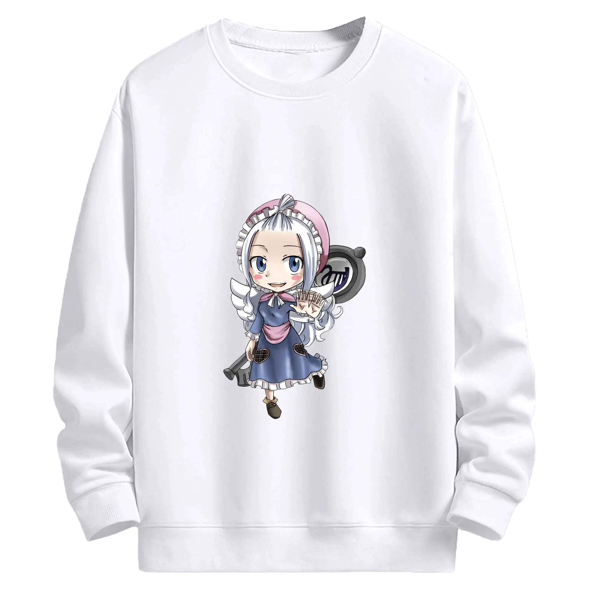 フェアリーテイル グッズ ミラジェーン・ストラウス - 高品質 クルーネック スウェット ・ コットン59％ ポリエステル41％ ・ ユニセックス 長袖 トレーナー ・ カジュアル デイリー スポーツ 散歩用