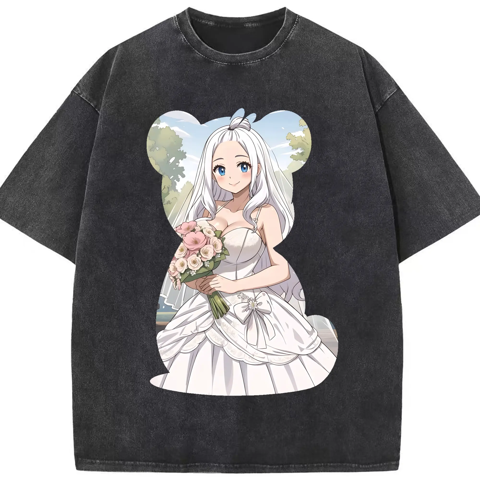 フェアリーテイル グッズ ミラジェーン・ストラウス - 綿100％ ヴィンテージ風 半袖Tシャツ ・ フロントプリント ・ 柔らか肌触り ・ 通気性 快適 ・ スポーツ カジュアル 外出用