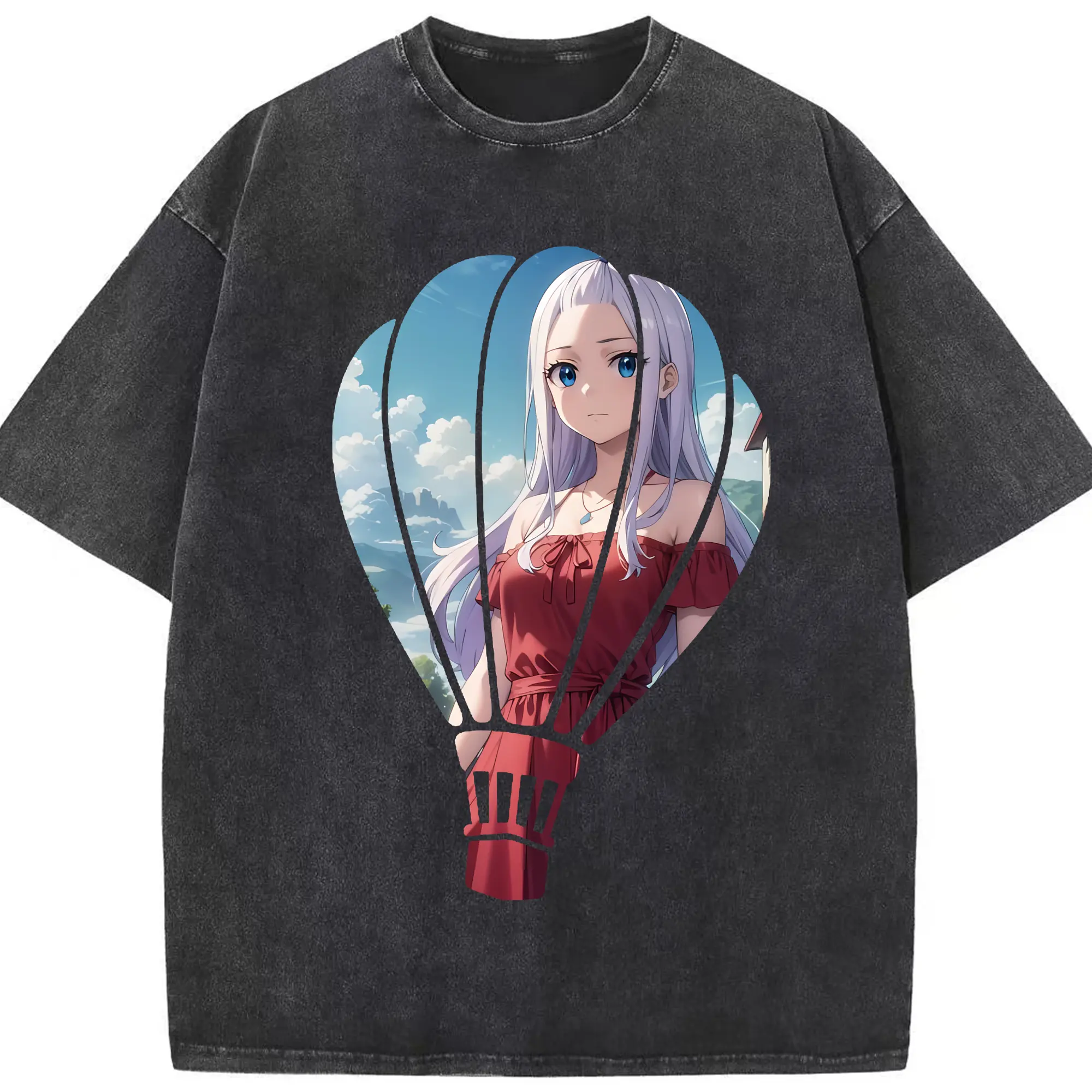 フェアリーテイル グッズ ミラジェーン・ストラウス - 綿100％ ヴィンテージ風 半袖Tシャツ ・ フロントプリント ・ 柔らか肌触り ・ 通気性 快適 ・ スポーツ カジュアル 外出用