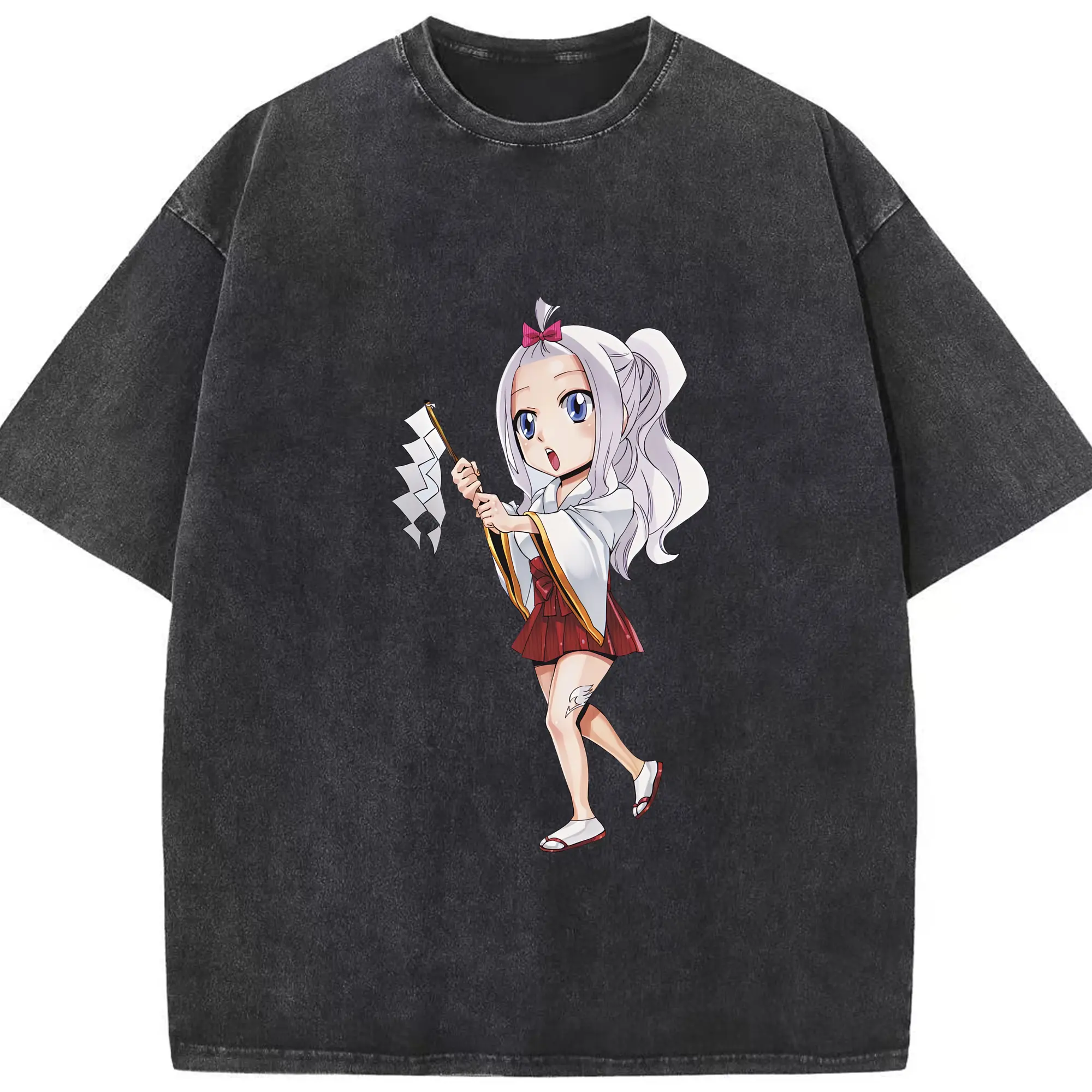 フェアリーテイル グッズ ミラジェーン・ストラウス - 綿100％ ヴィンテージ風 半袖Tシャツ ・ フロントプリント ・ 柔らか肌触り ・ 通気性 快適 ・ スポーツ カジュアル 外出用