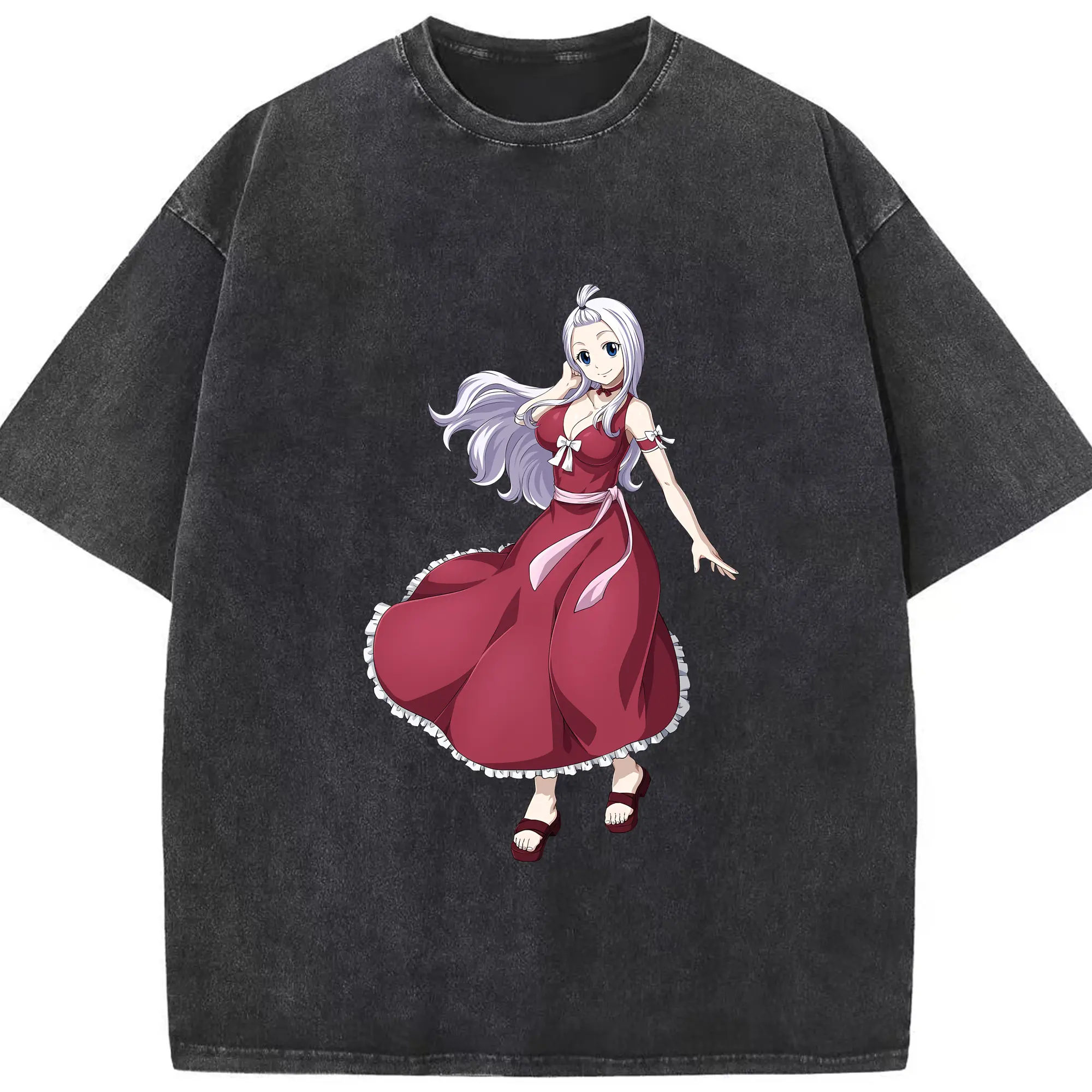 フェアリーテイル グッズ ミラジェーン・ストラウス - 綿100％ ヴィンテージ風 半袖Tシャツ ・ フロントプリント ・ 柔らか肌触り ・ 通気性 快適 ・ スポーツ カジュアル 外出用