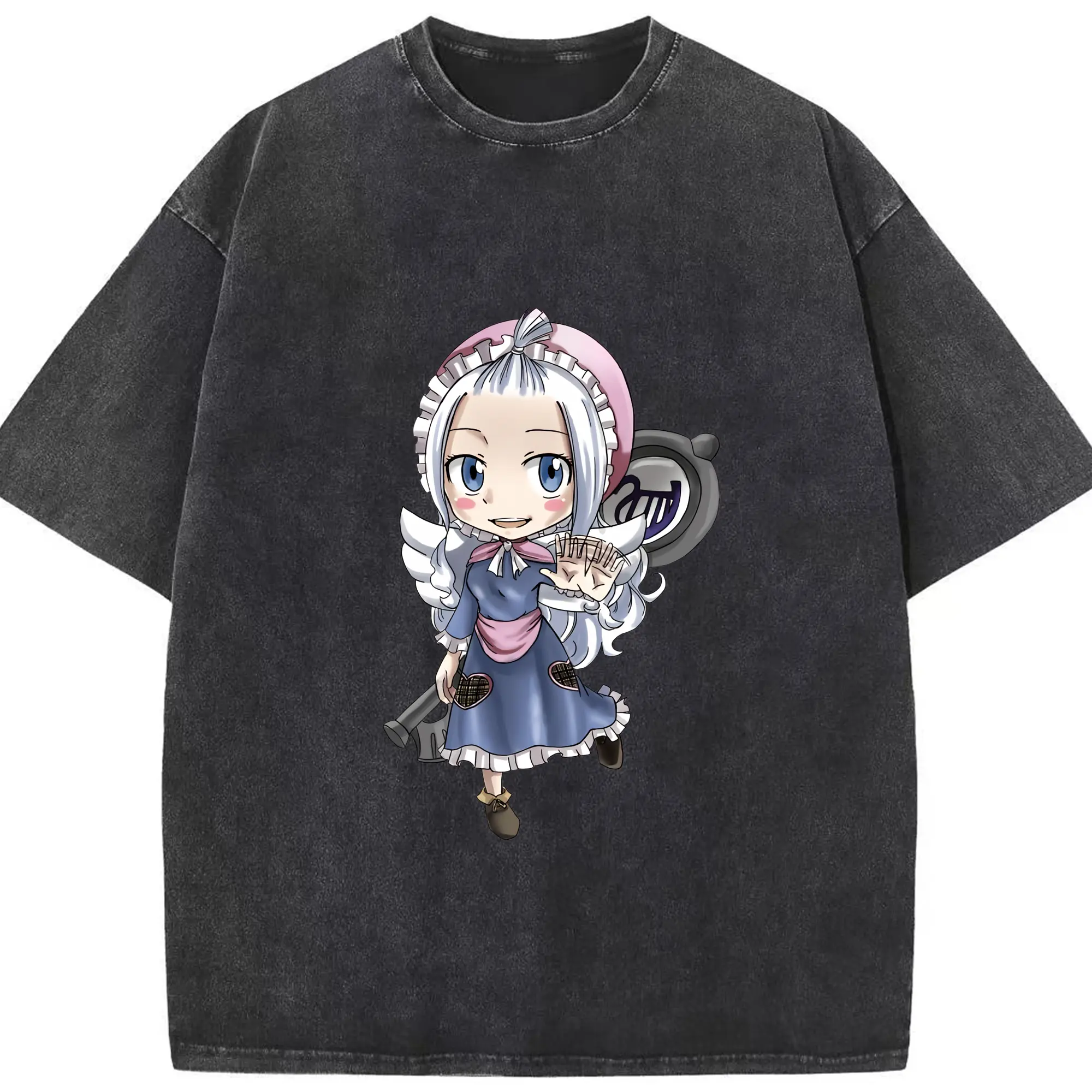 フェアリーテイル グッズ ミラジェーン・ストラウス - 綿100％ ヴィンテージ風 半袖Tシャツ ・ フロントプリント ・ 柔らか肌触り ・ 通気性 快適 ・ スポーツ カジュアル 外出用