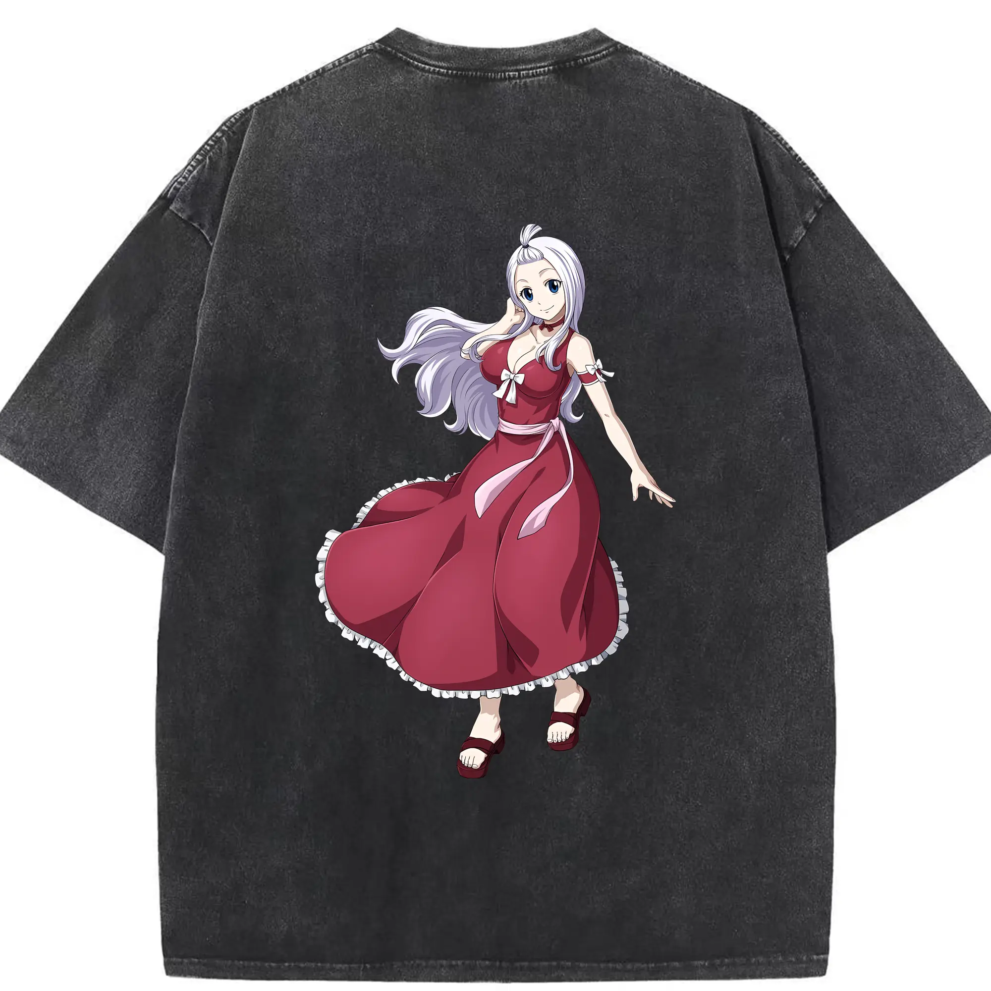 フェアリーテイル グッズ ミラジェーン・ストラウス - 綿100％ ヴィンテージ風 半袖Tシャツ ・ 背面プリント ・ 柔らか肌触り ・ 通気性 快適 ・ スポーツ カジュアル 外出用