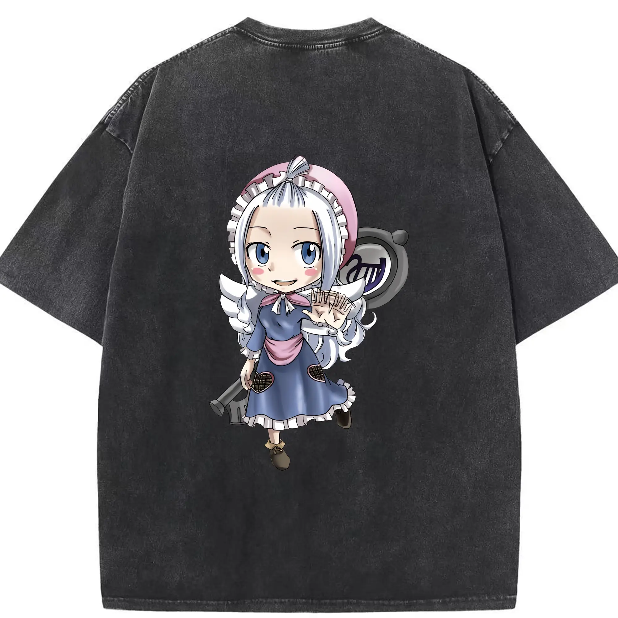 フェアリーテイル グッズ ミラジェーン・ストラウス - 綿100％ ヴィンテージ風 半袖Tシャツ ・ 背面プリント ・ 柔らか肌触り ・ 通気性 快適 ・ スポーツ カジュアル 外出用